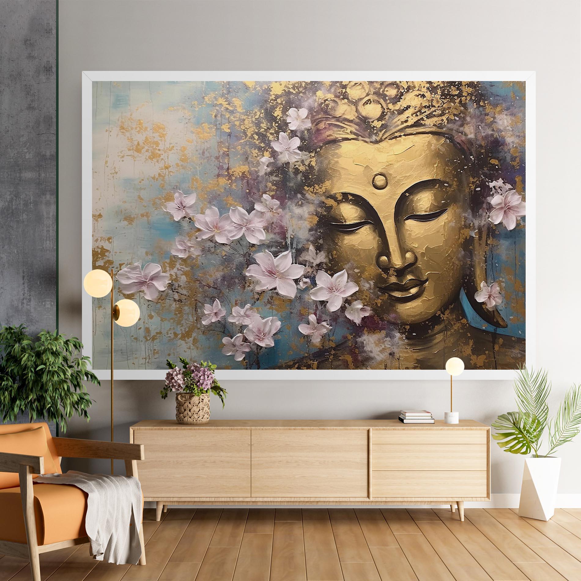 Картина на платно Abstract Buddha Plants mockup 9