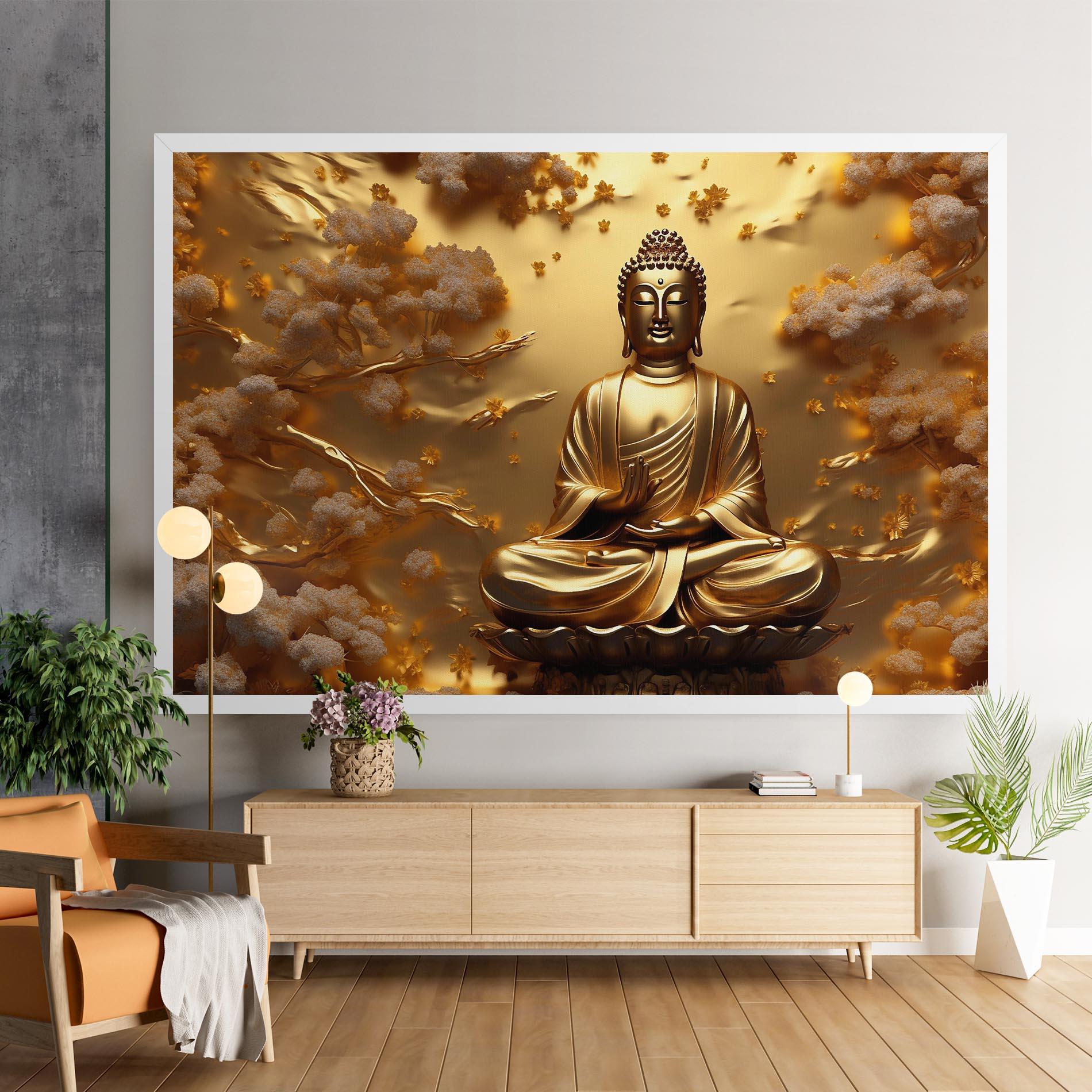 Картина на платно Strong Gold Buddha mockup 9