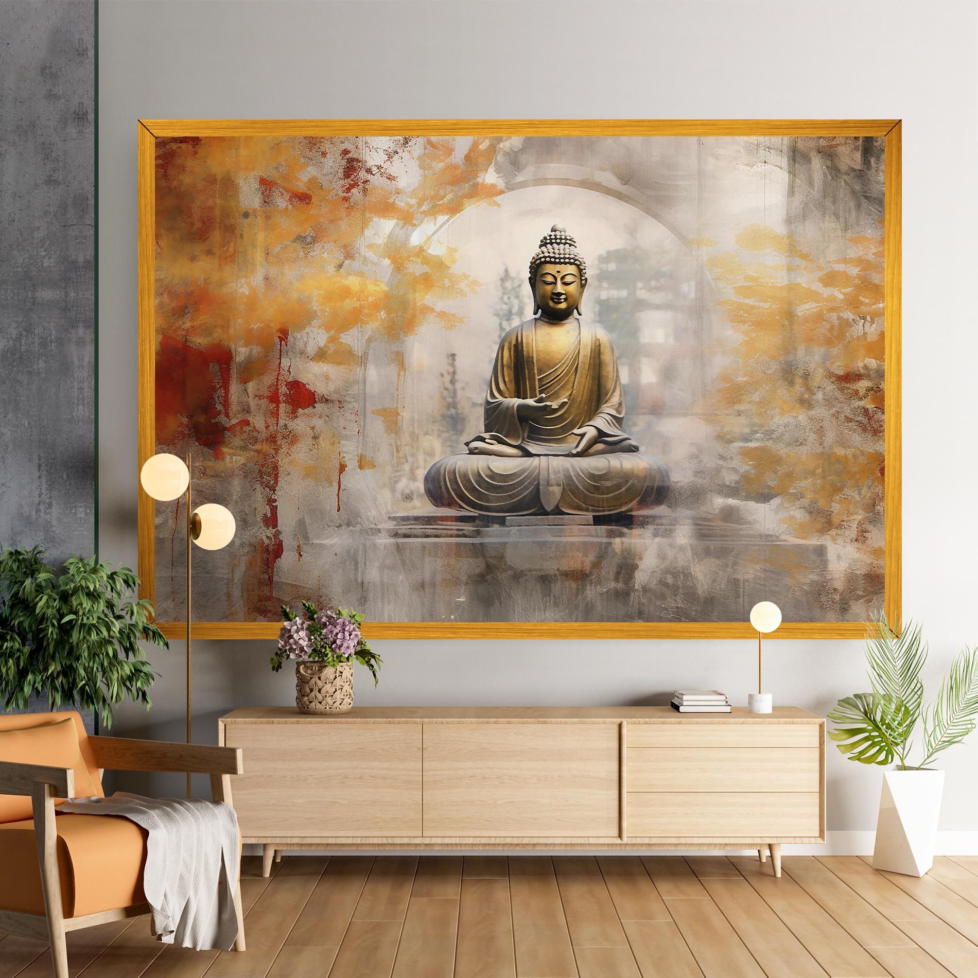 Grey Gold Buddha mockup 9