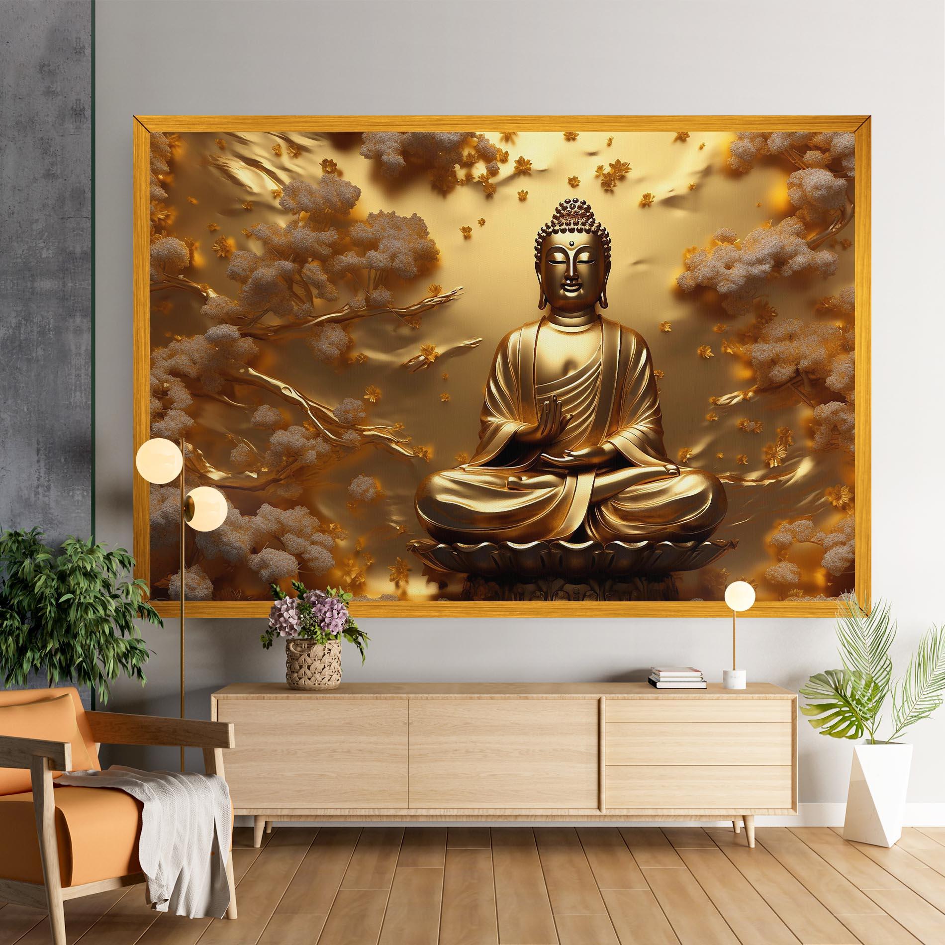 Картина на платно Strong Gold Buddha mockup 9