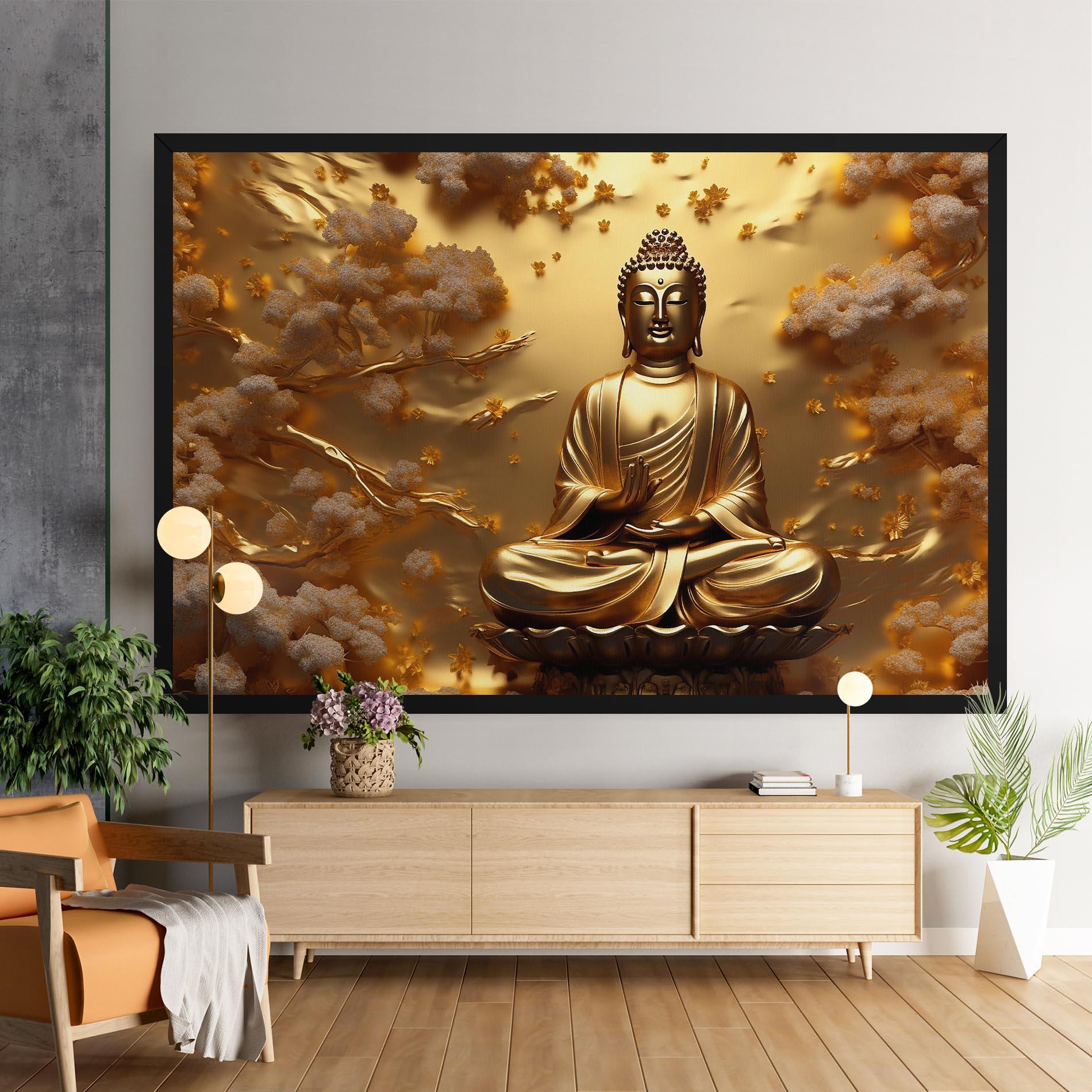 Картина на платно Strong Gold Buddha mockup 9