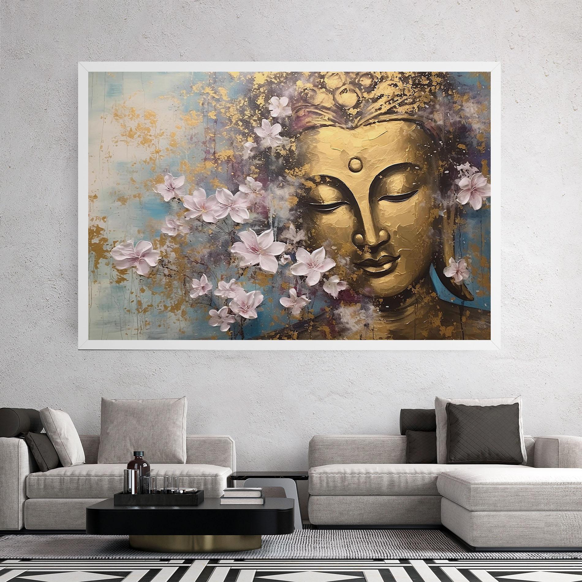 Картина на платно Abstract Buddha Plants mockup 2