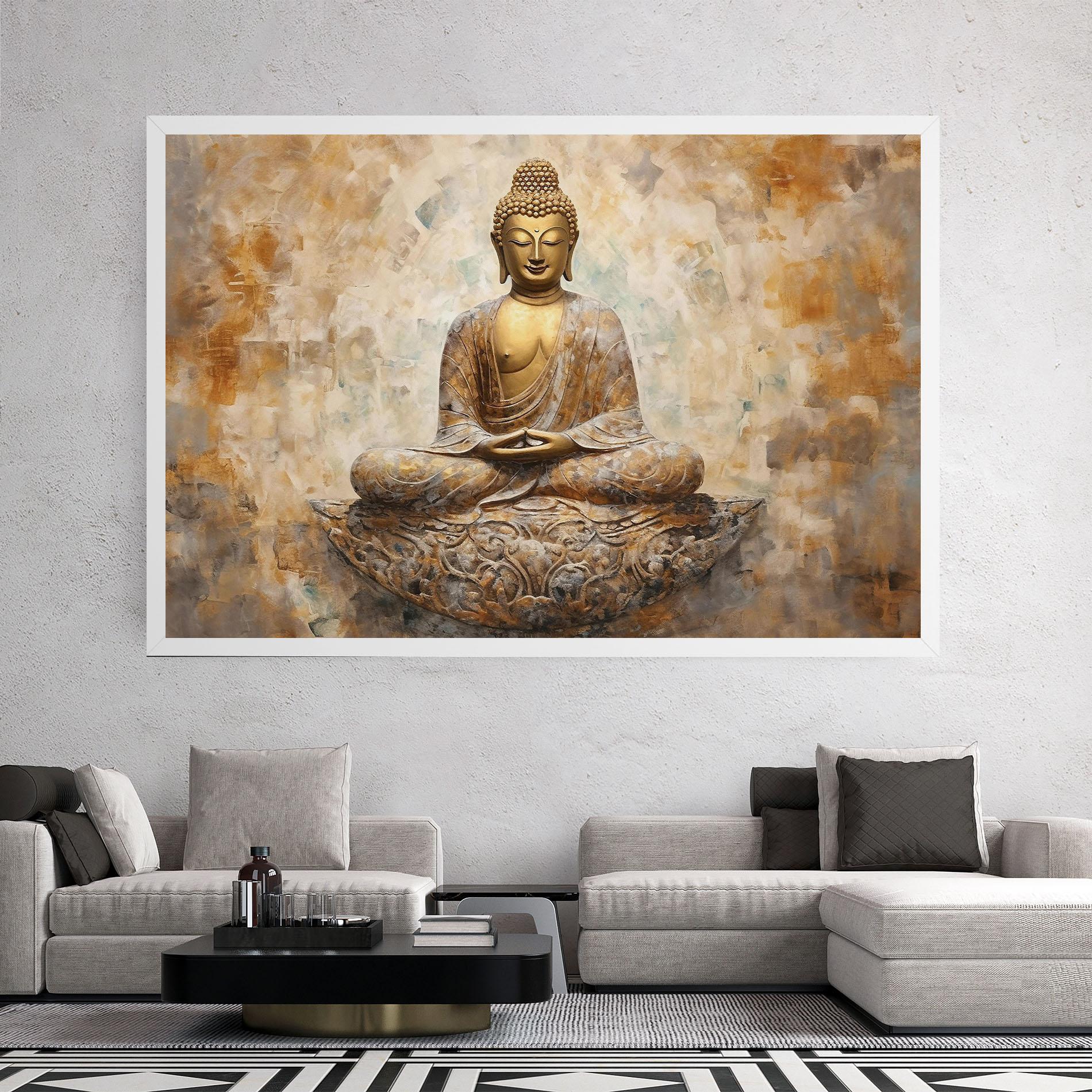 Картина на платно Cream Buddha Art mockup 2