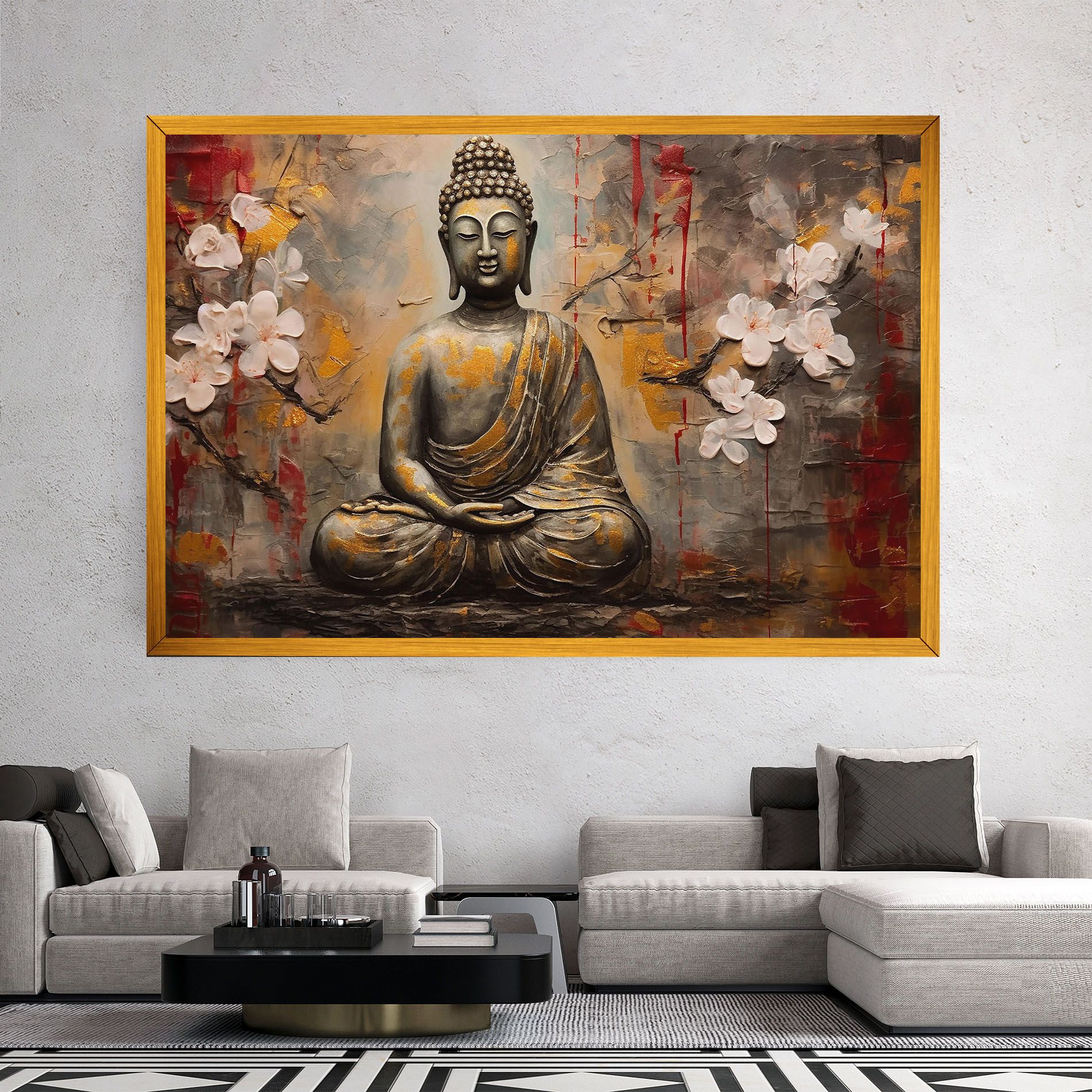 White Red Buddha mockup 2