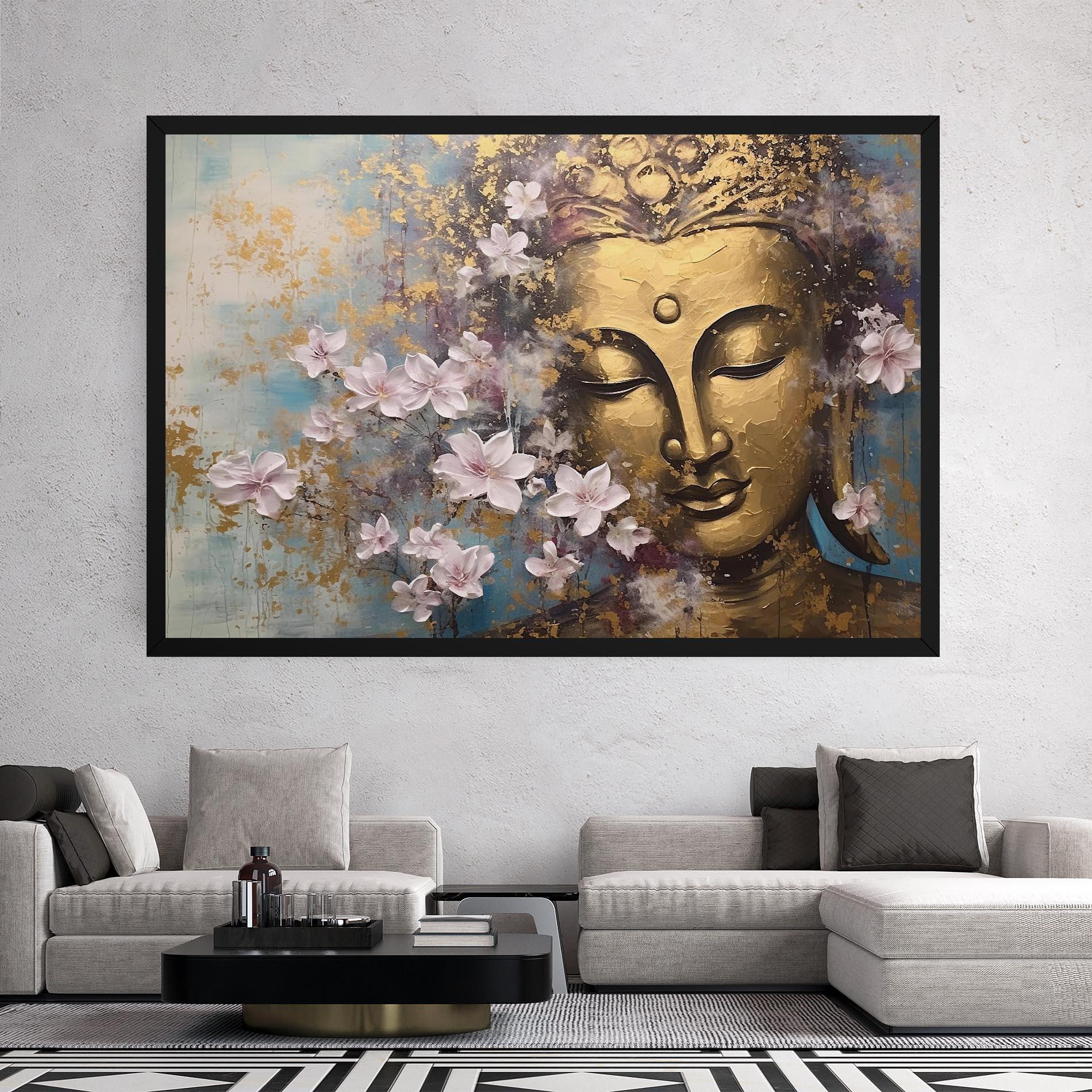 Картина на платно Abstract Buddha Plants mockup 2