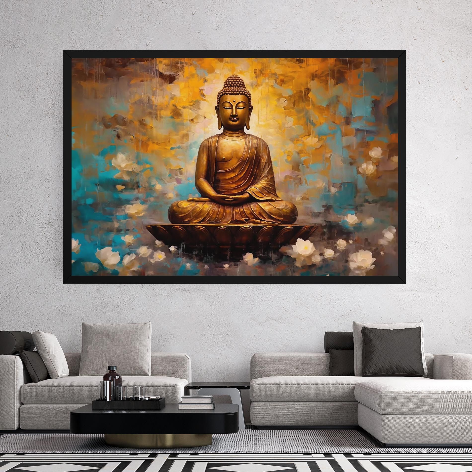 Blue Gold Buddha mockup 2