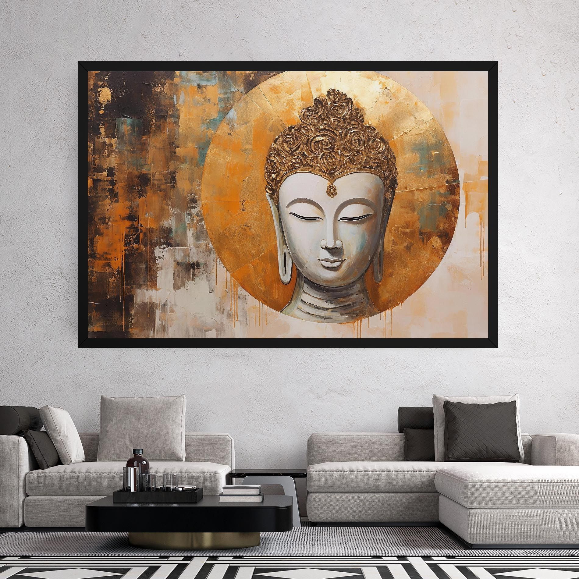 Cream Circle Buddha mockup 2