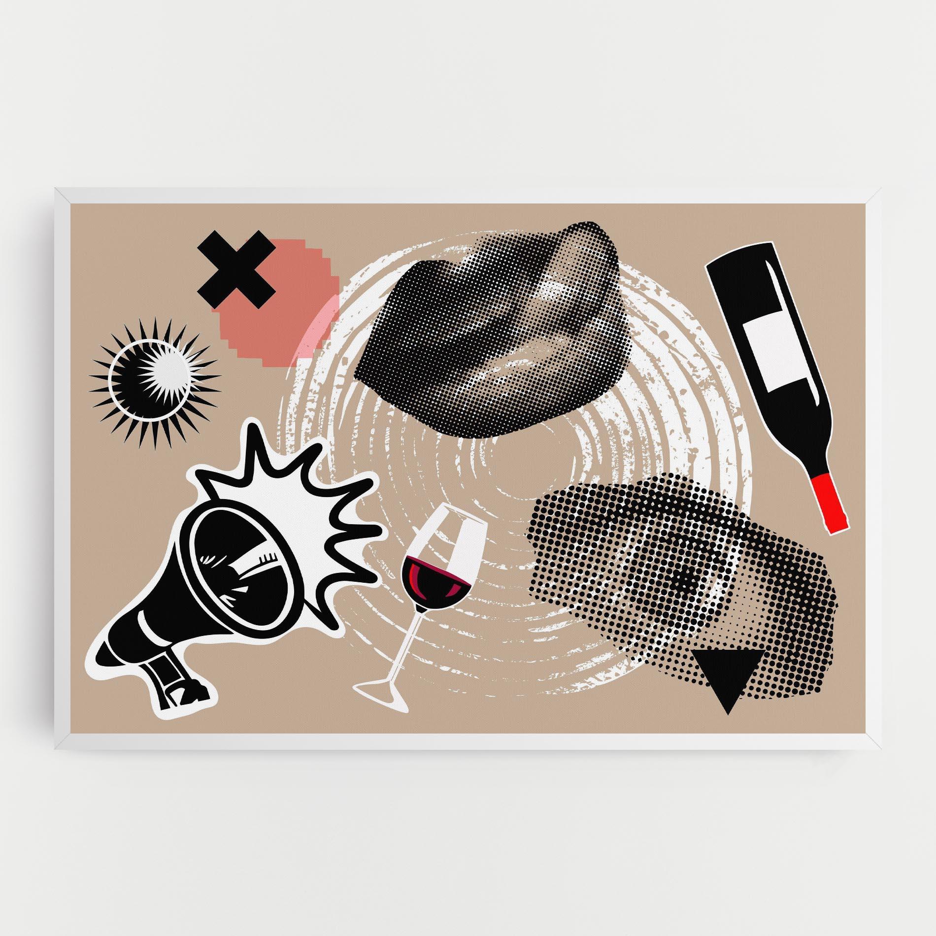 Картина на платно Lips Mouth Collage mockup 0