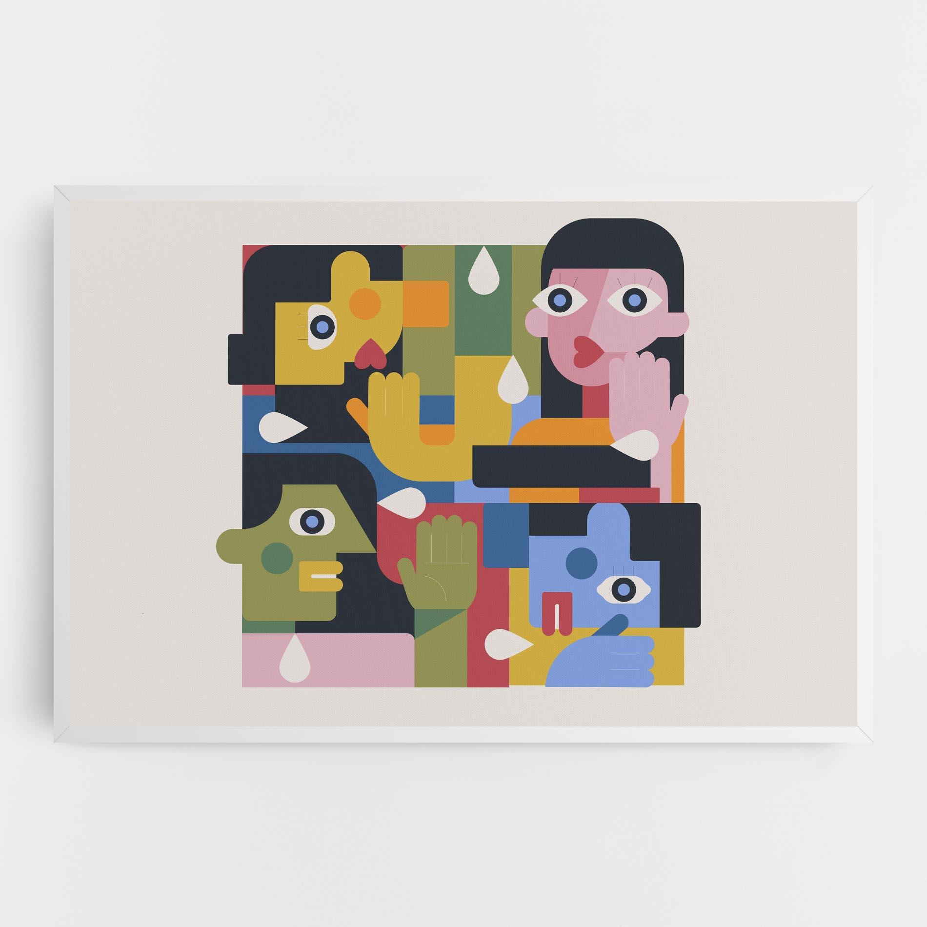 Картина на платно Minimal People Collage mockup 0