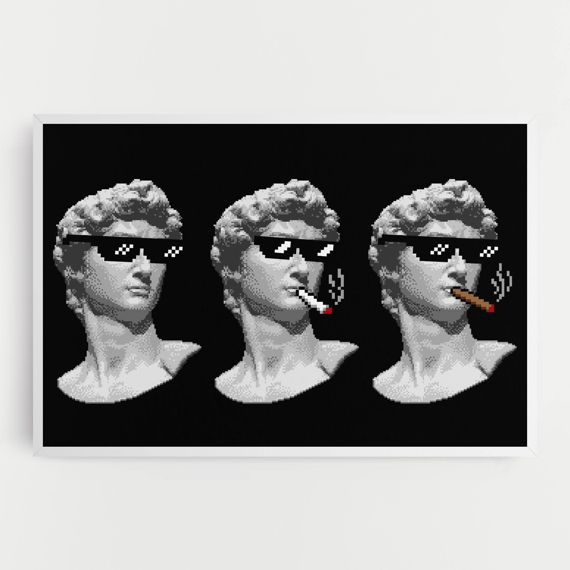 Картина на платно Statue Smoking mockup 0