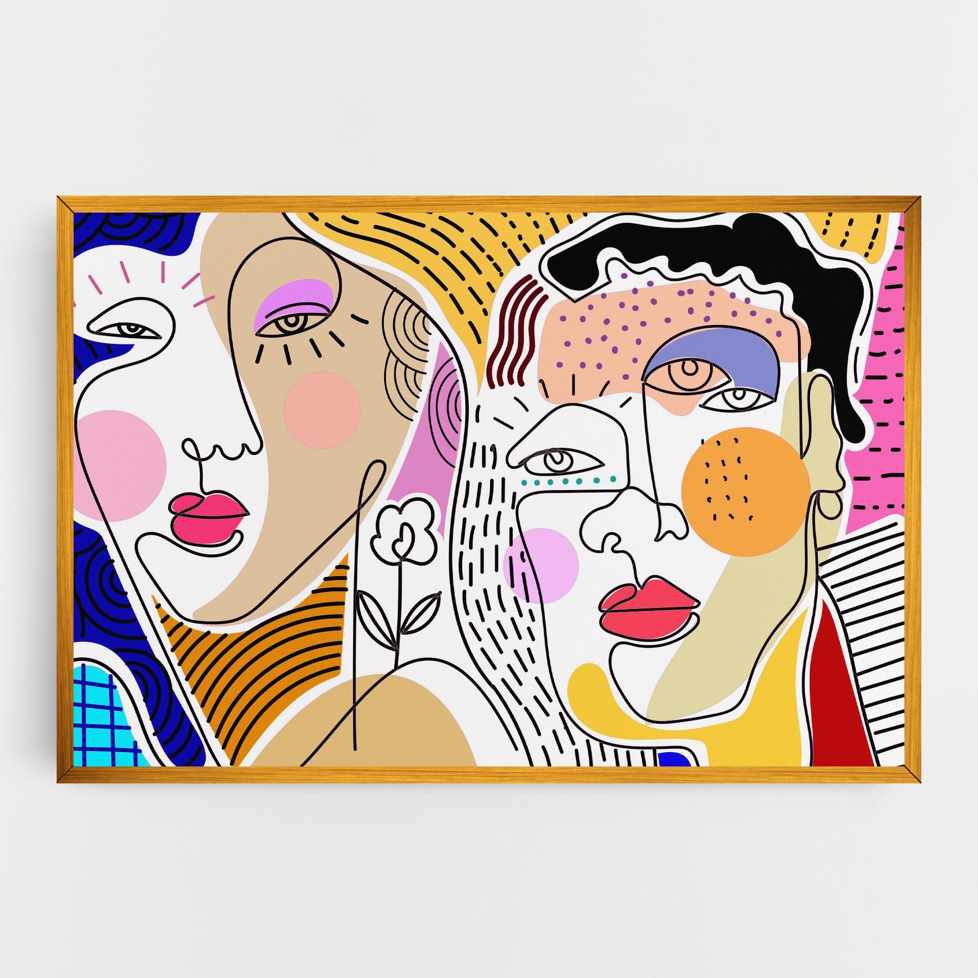 Картина на платно Abstract Eye Face mockup 0