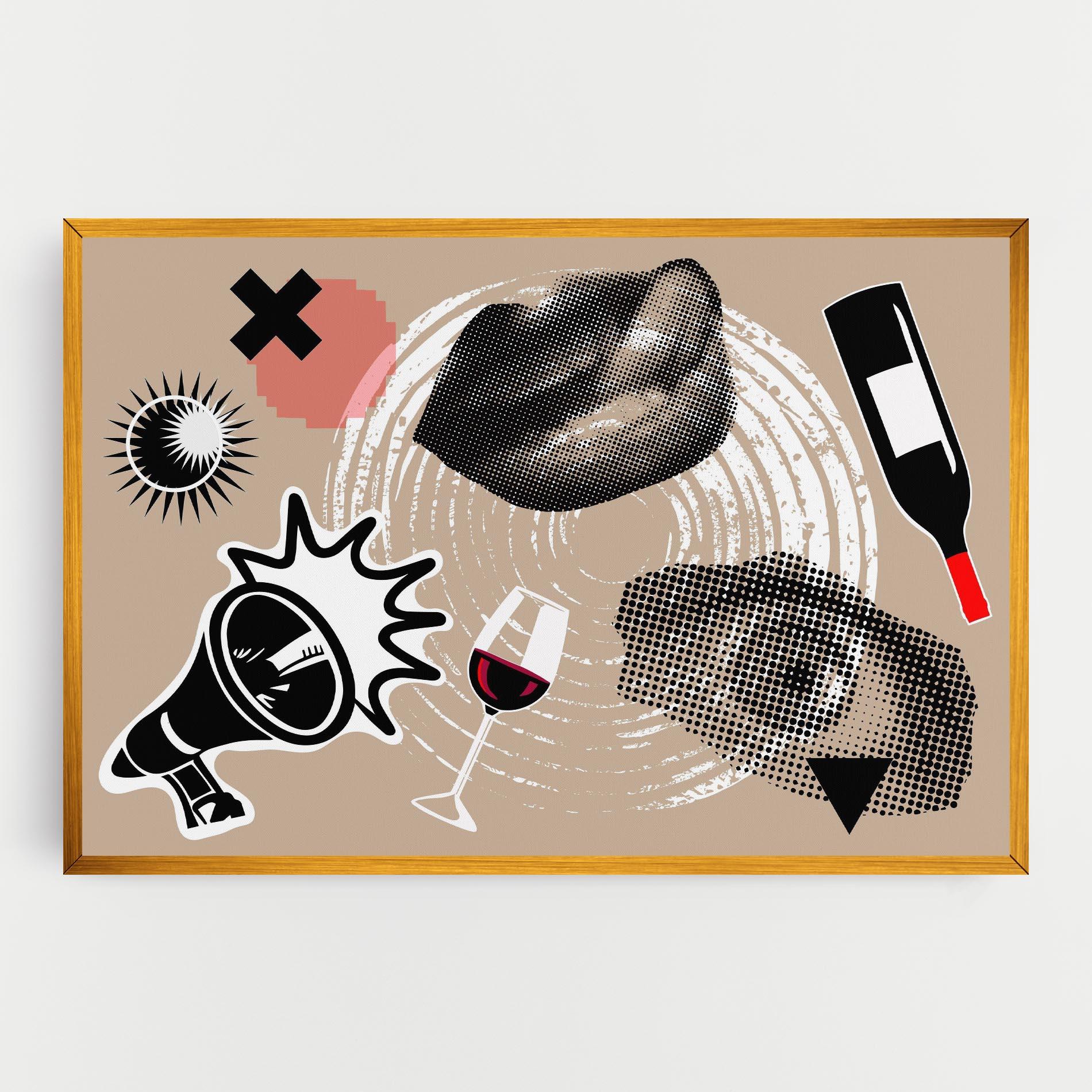 Картина на платно Lips Mouth Collage mockup 0