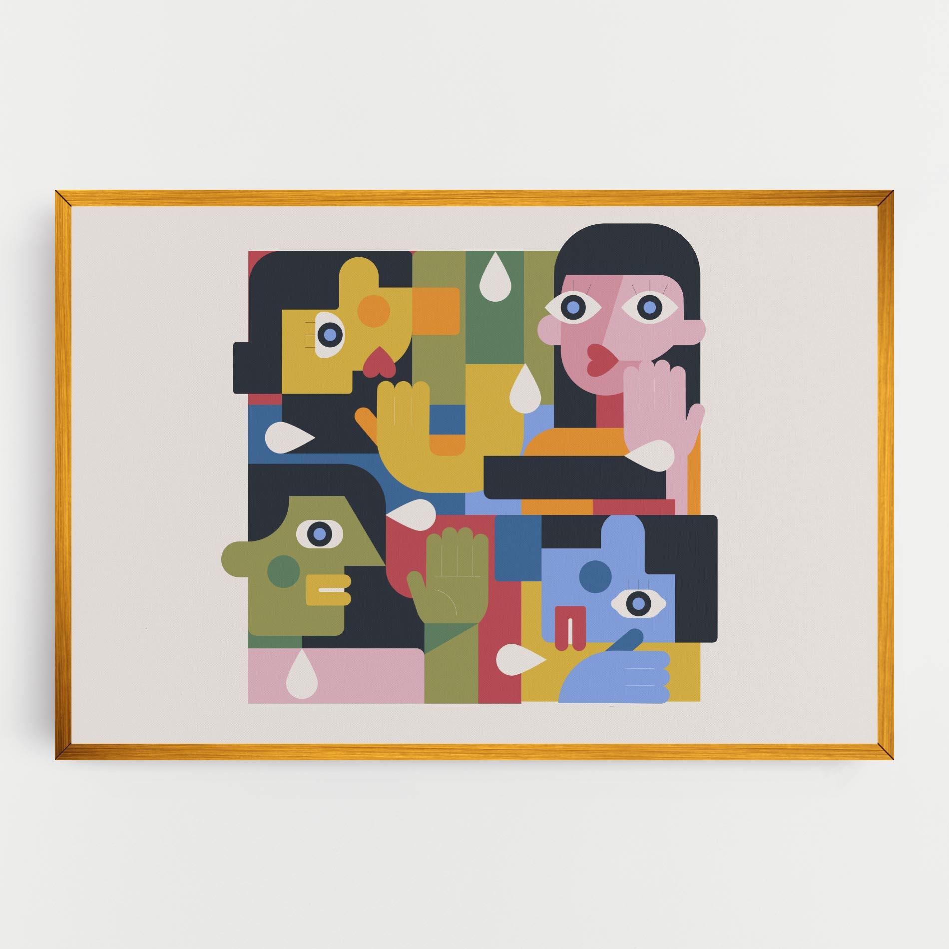 Картина на платно Minimal People Collage mockup 0