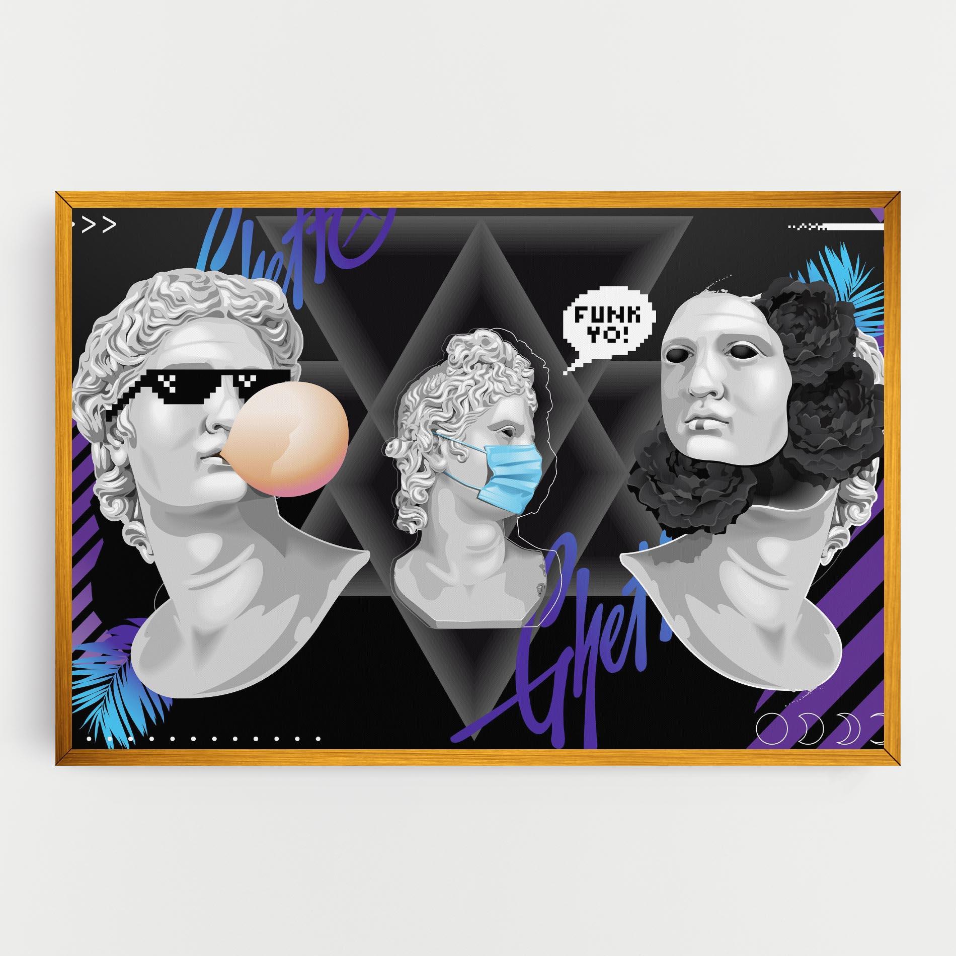 Картина на платно Statue Mask mockup 0