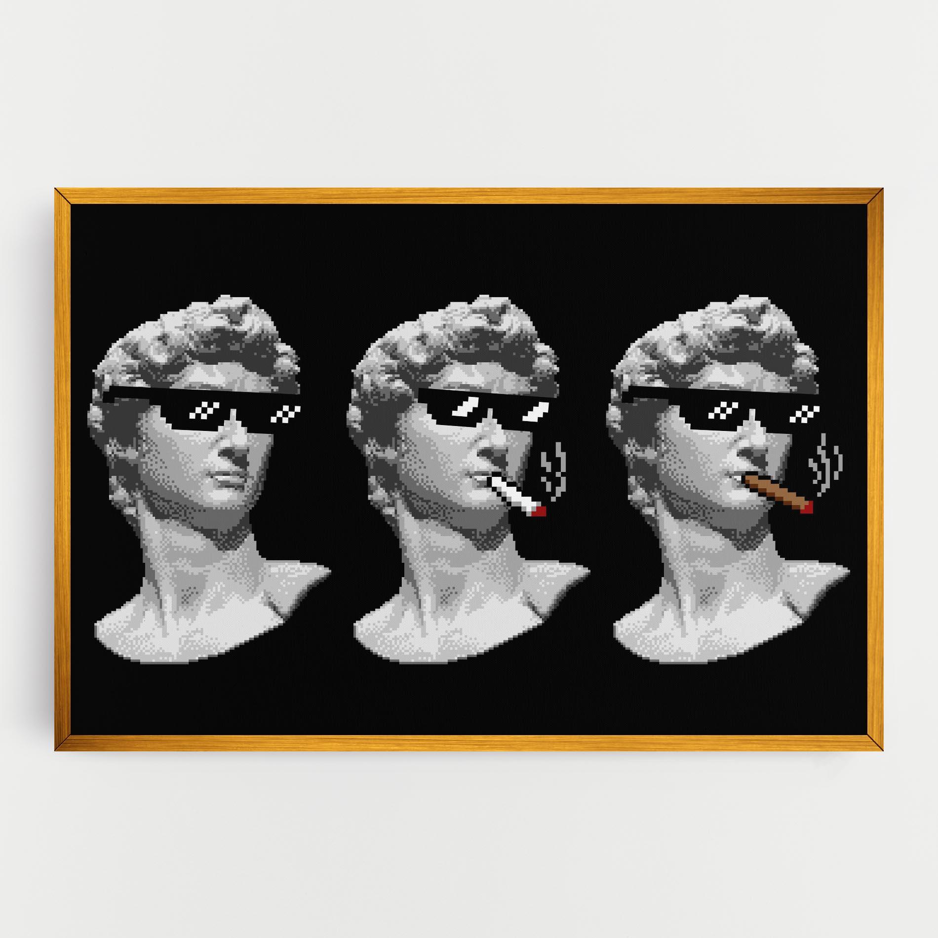 Картина на платно Statue Smoking mockup 0