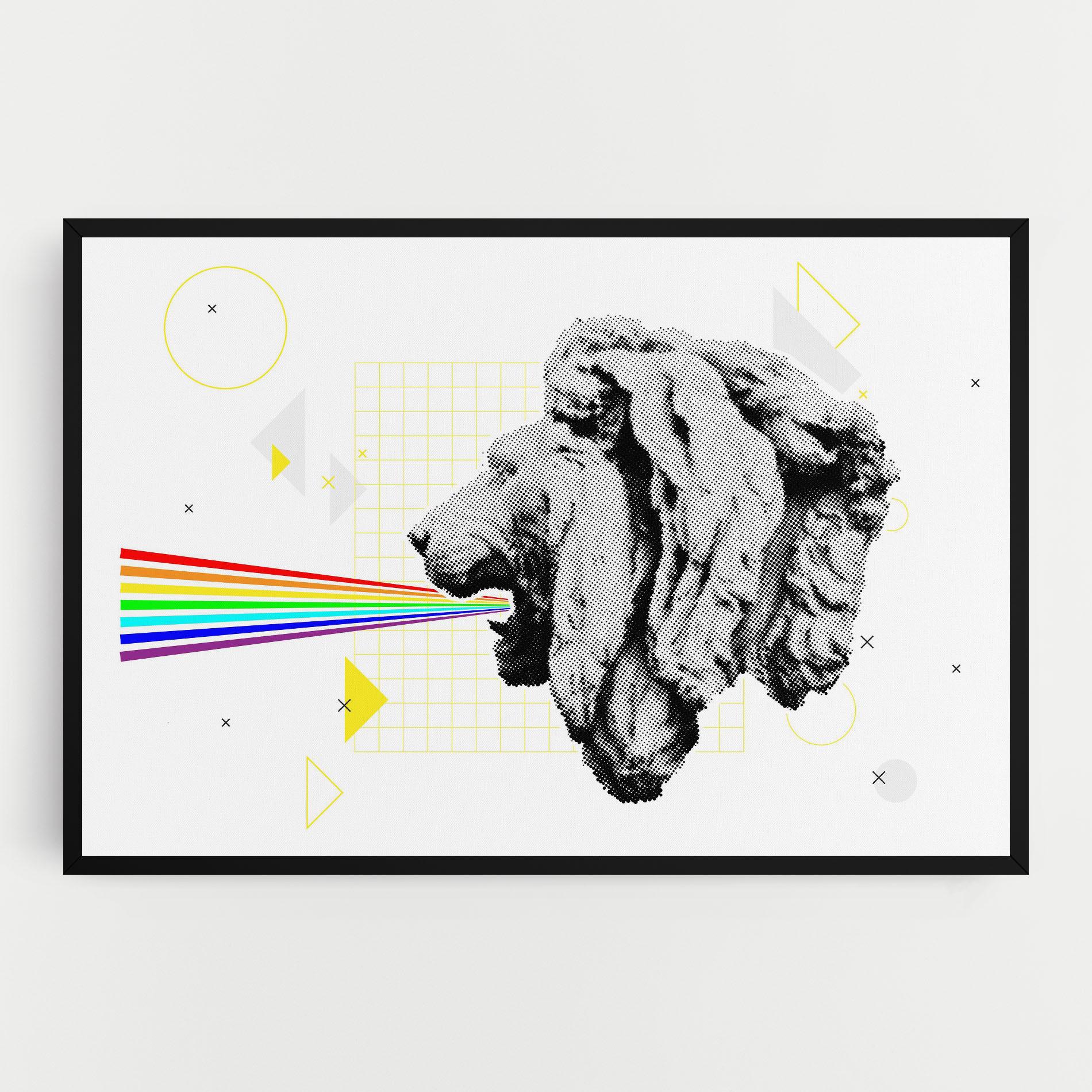 Картина на платно Lion Collage mockup 0