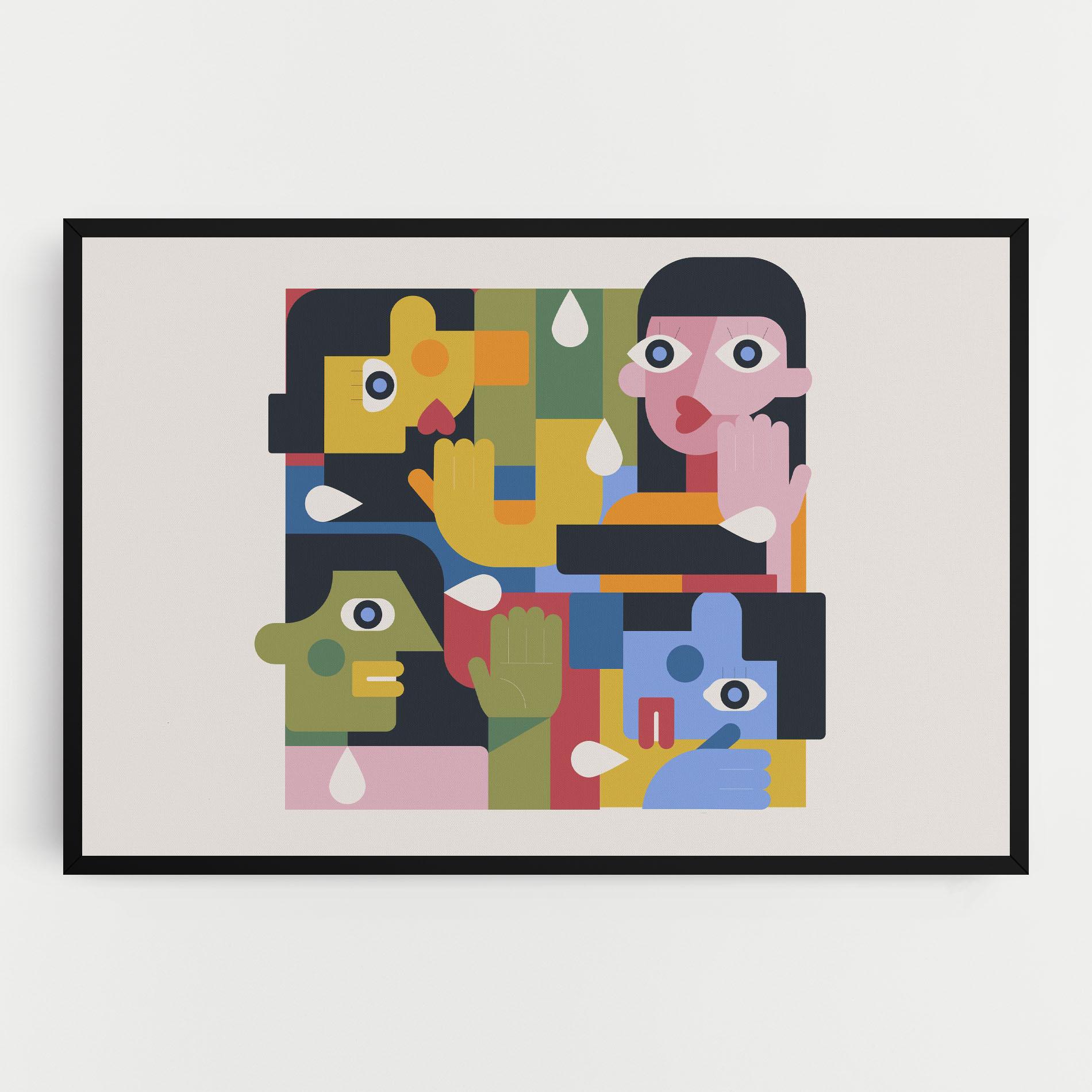 Картина на платно Minimal People Collage mockup 0