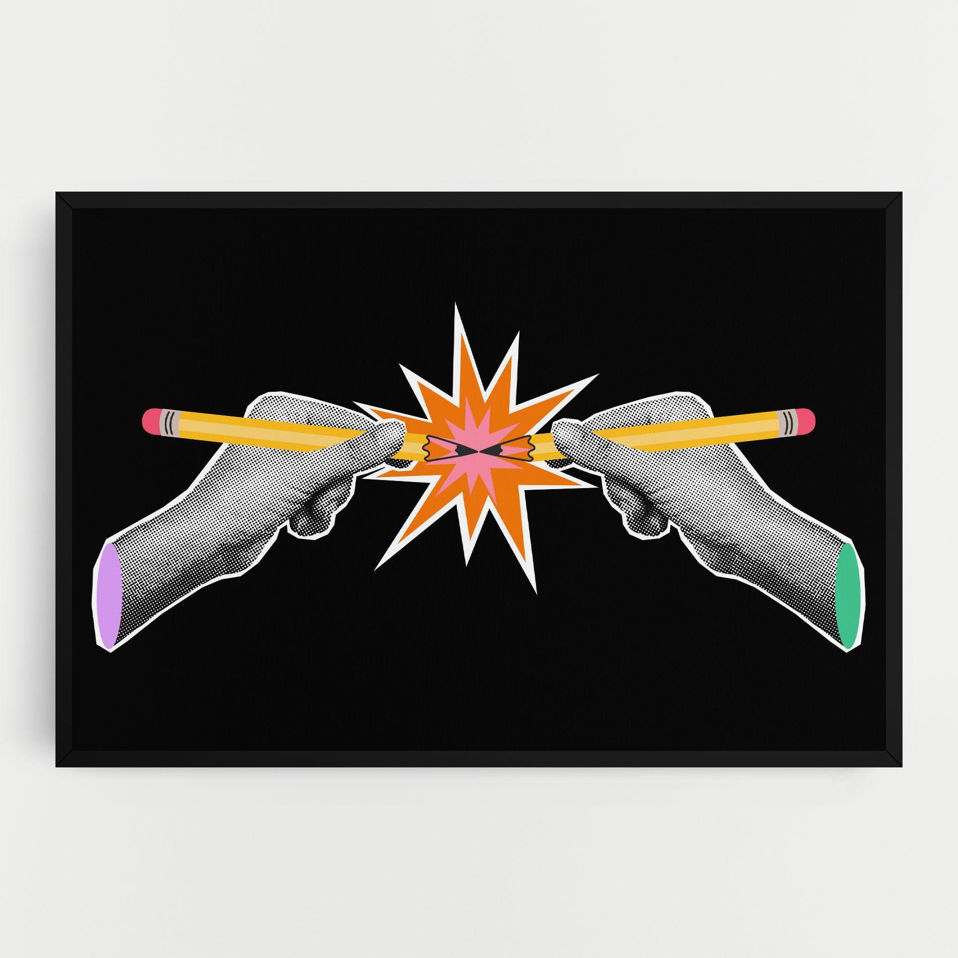 Картина на платно Pencil Hand mockup 0