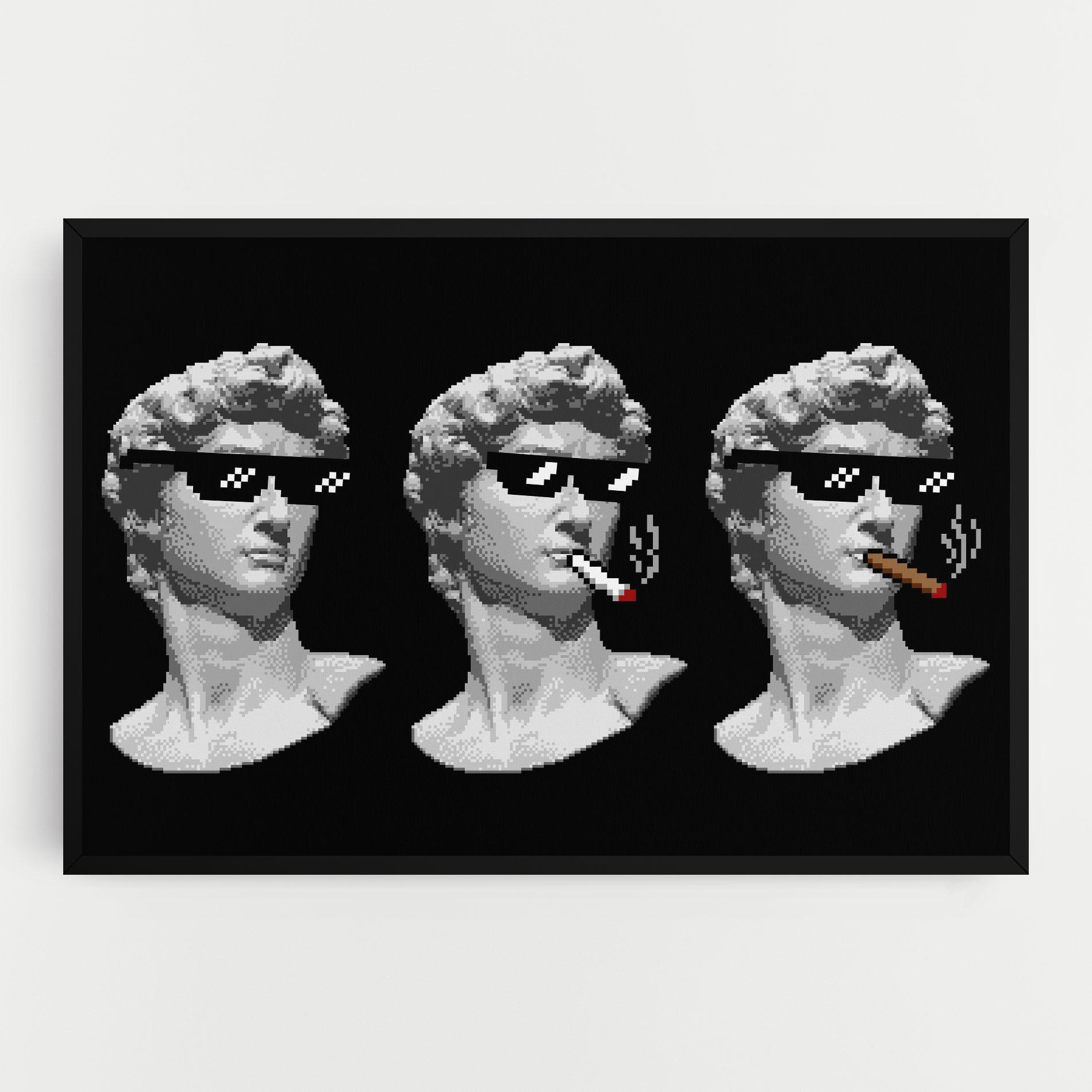 Картина на платно Statue Smoking mockup 0