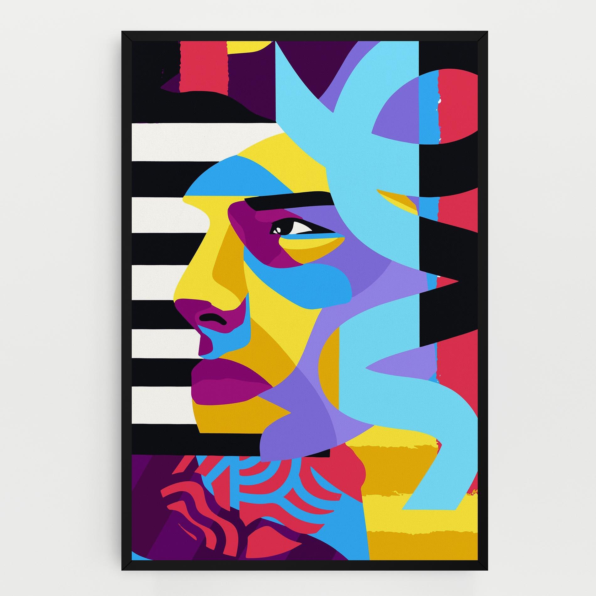 Картина на платно Abstract Male Face mockup 0