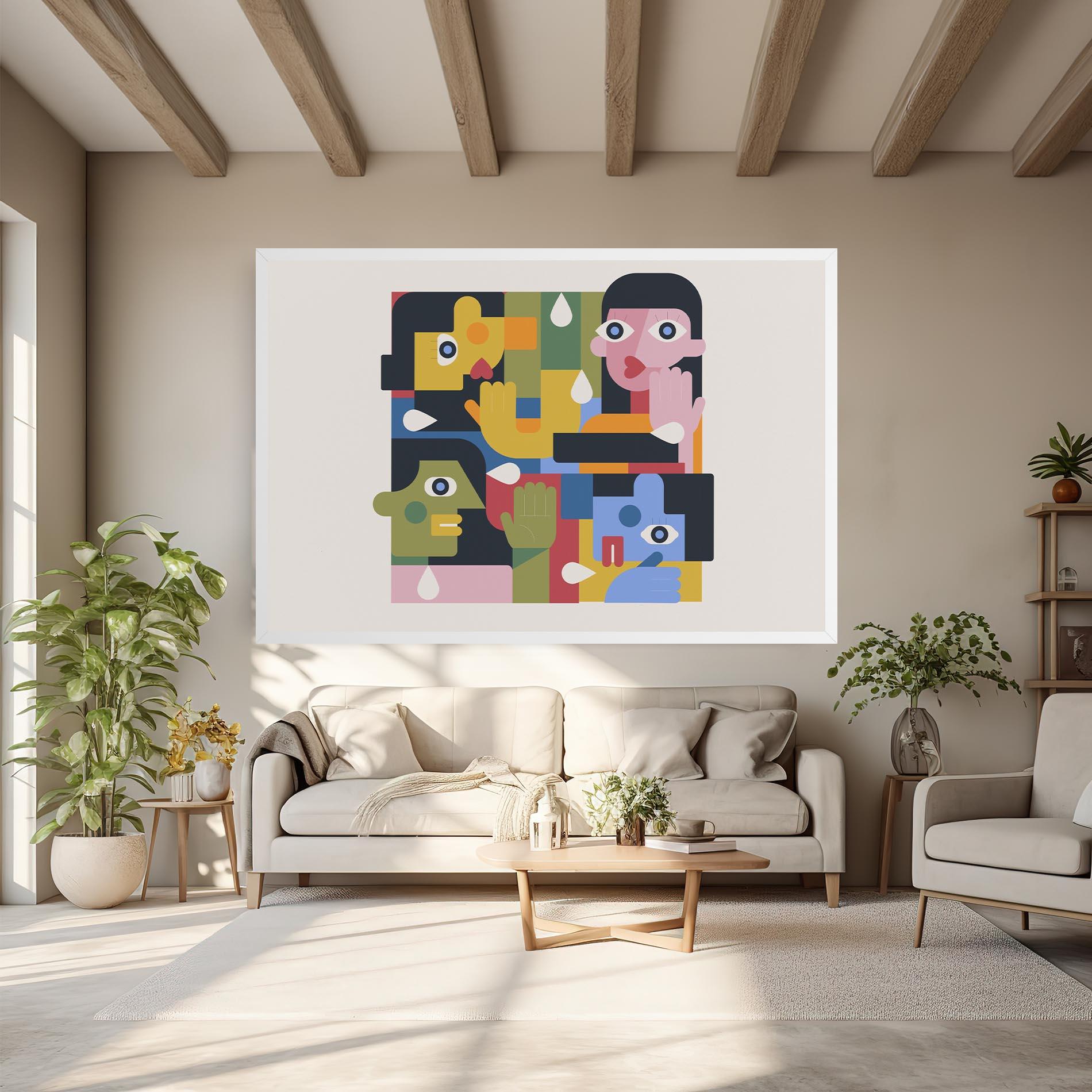 Картина на платно Minimal People Collage mockup 6