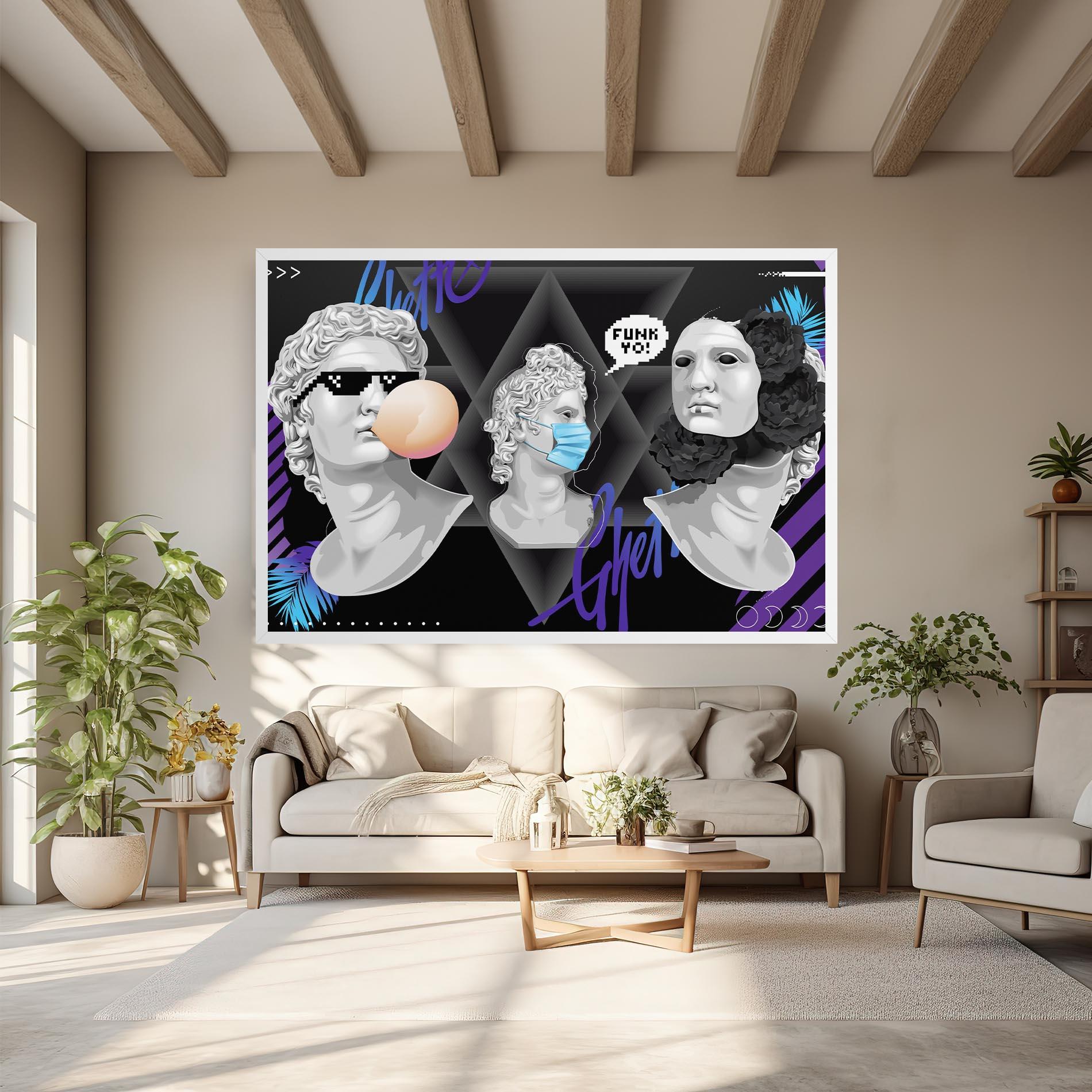 Картина на платно Statue Mask mockup 6