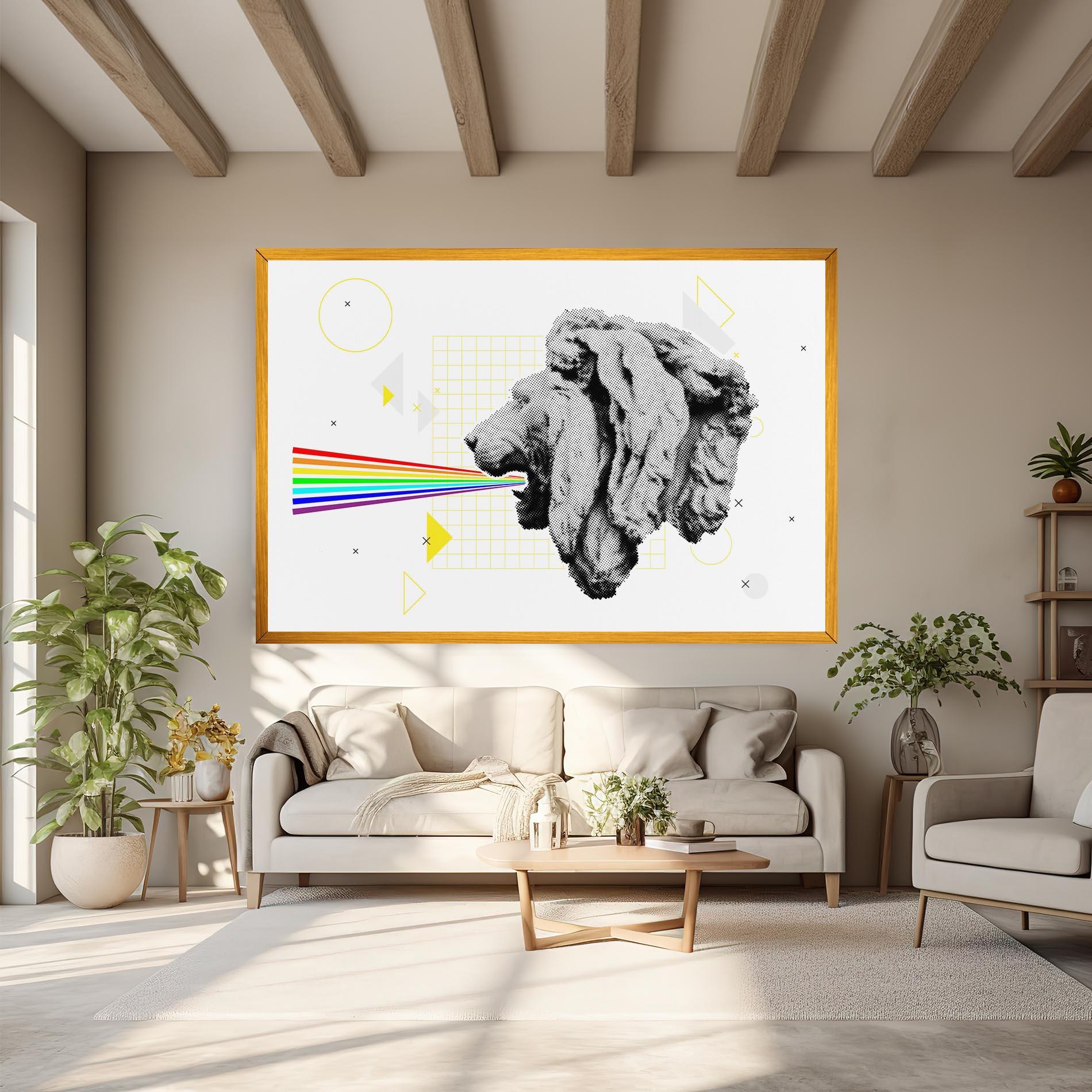 Картина на платно Lion Collage mockup 6