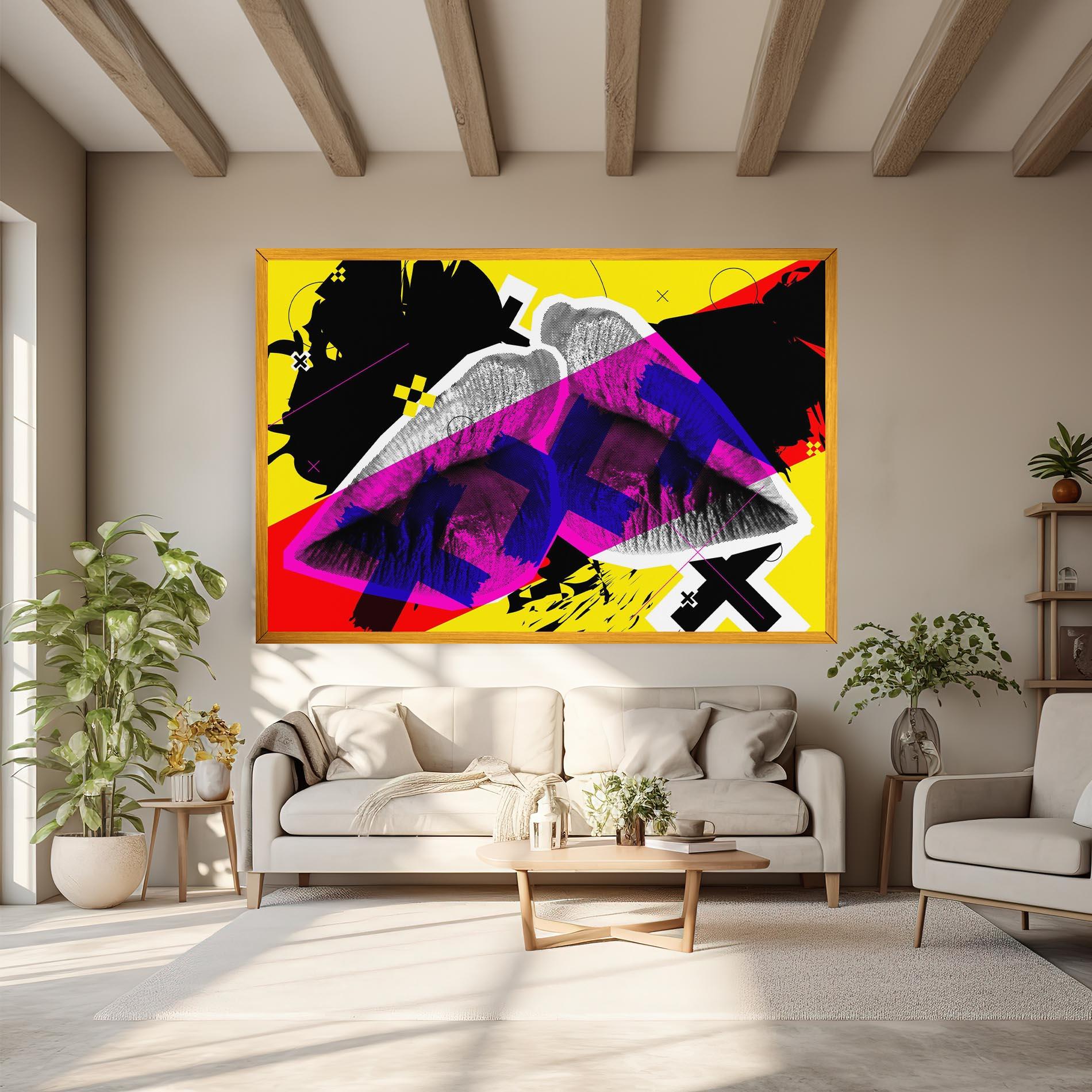 Картина на платно Lips Purple Light mockup 6