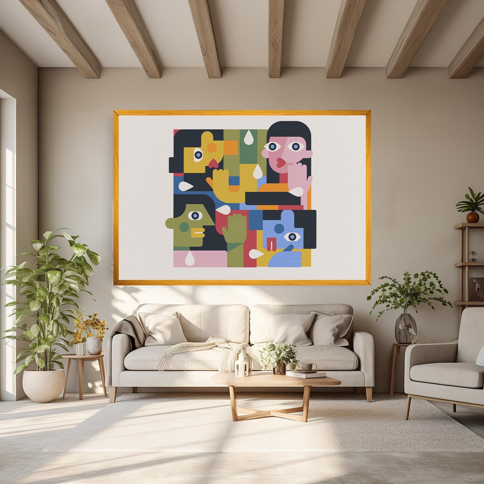 Картина на платно Minimal People Collage mockup 6