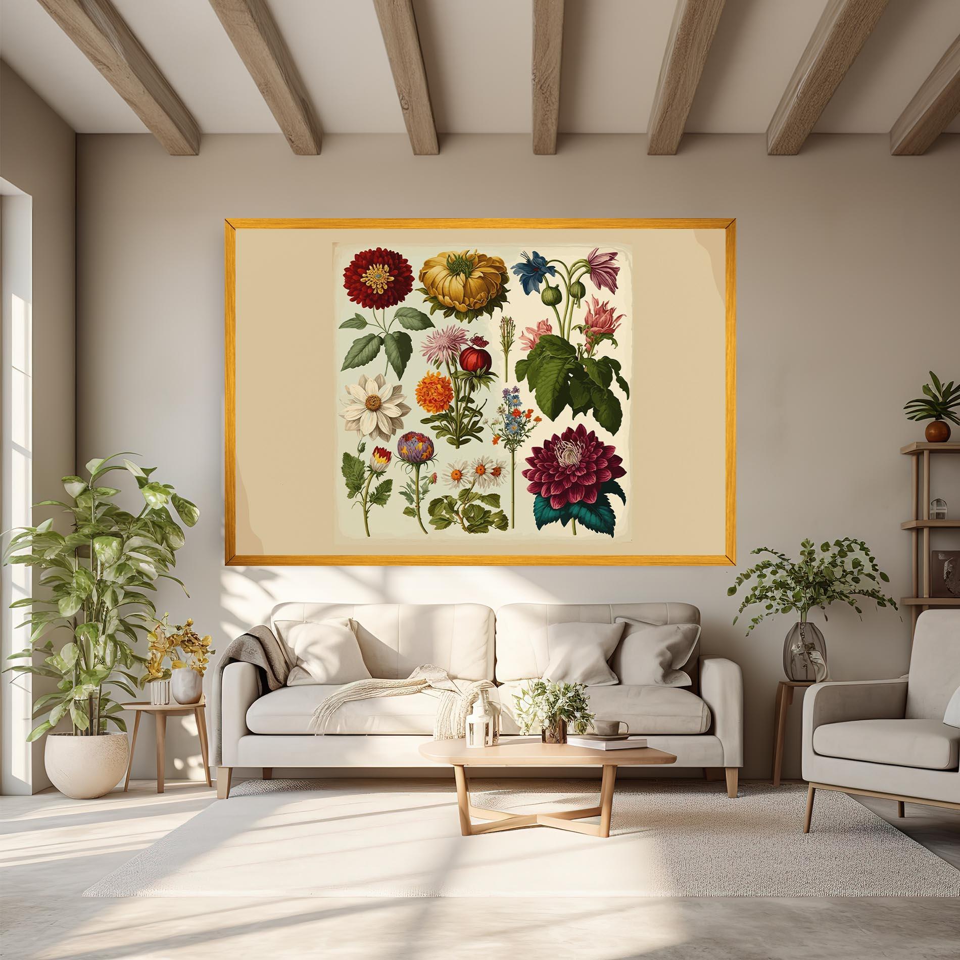 Картина на платно Vintage Botanical mockup 6