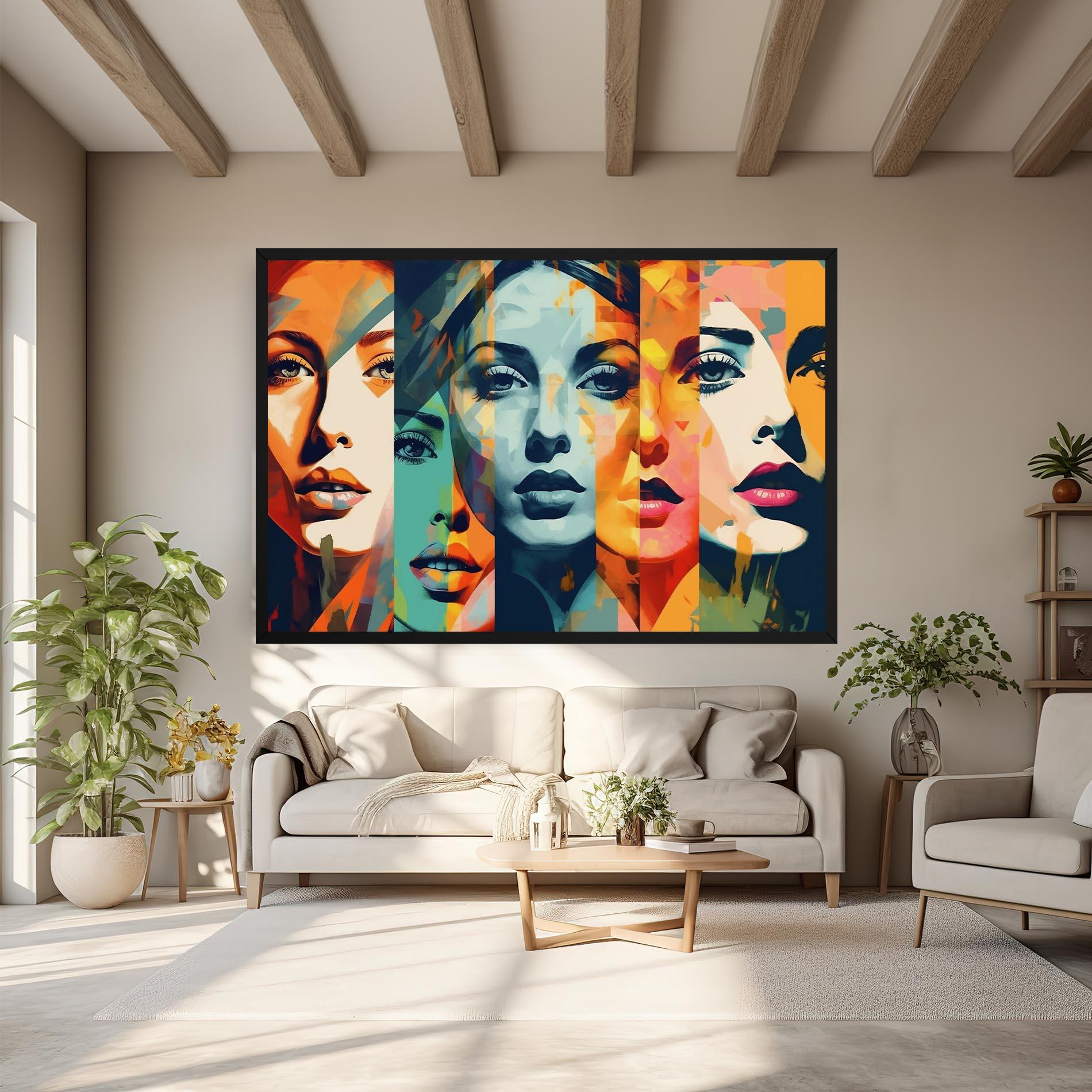 Картина на платно Abstract Face Collage mockup 6