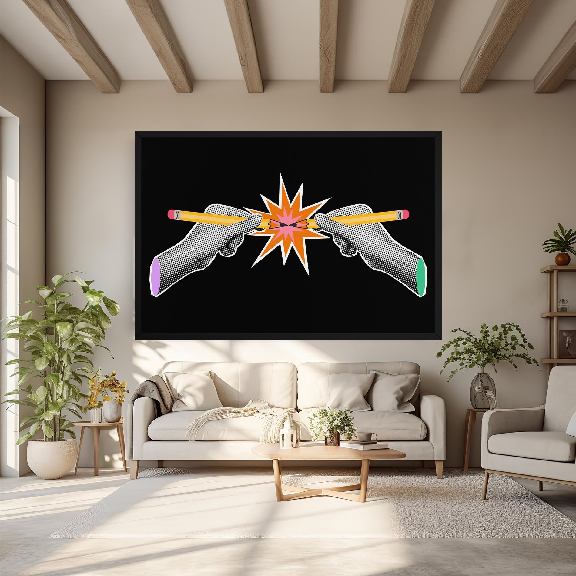 Картина на платно Pencil Hand mockup 6