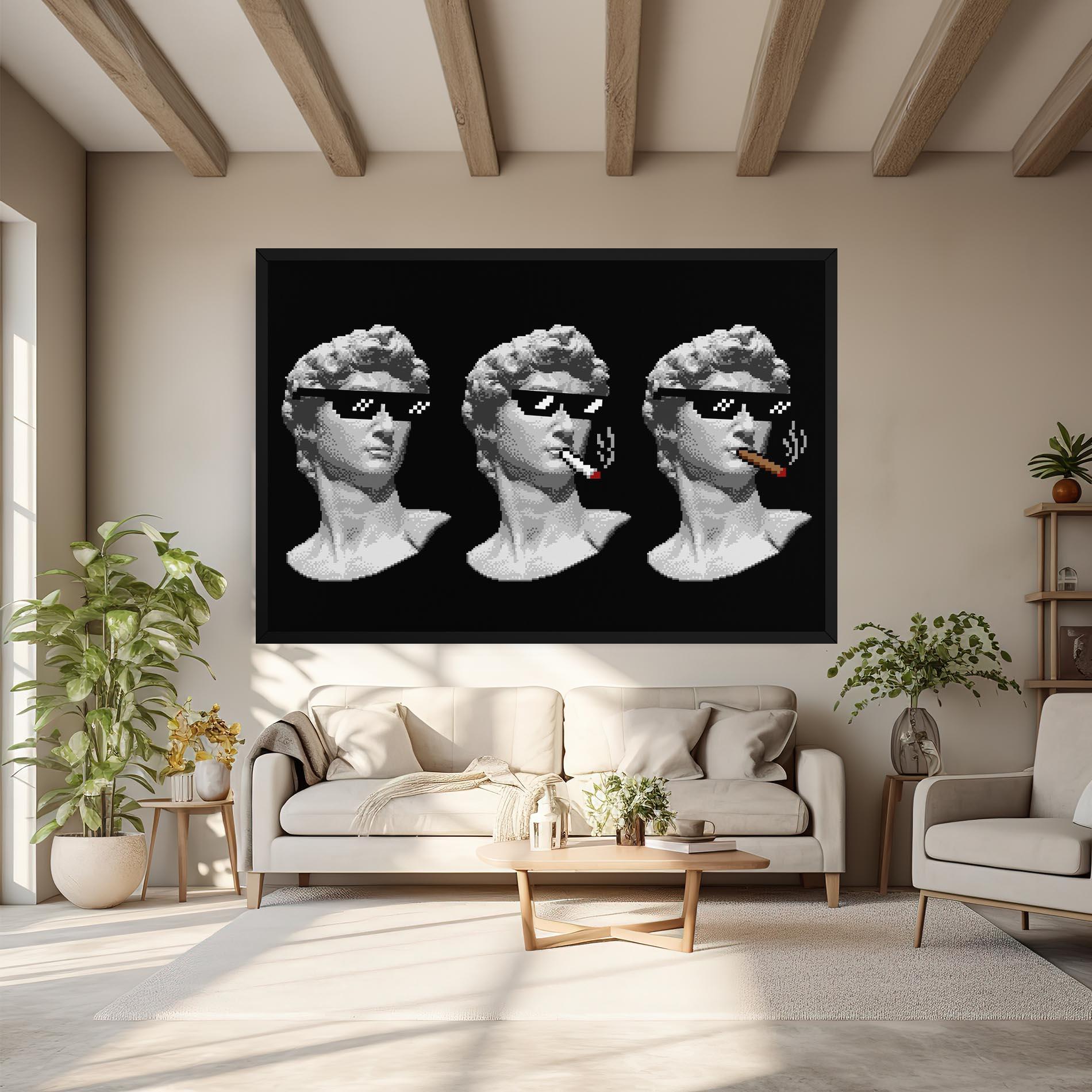 Картина на платно Statue Smoking mockup 6