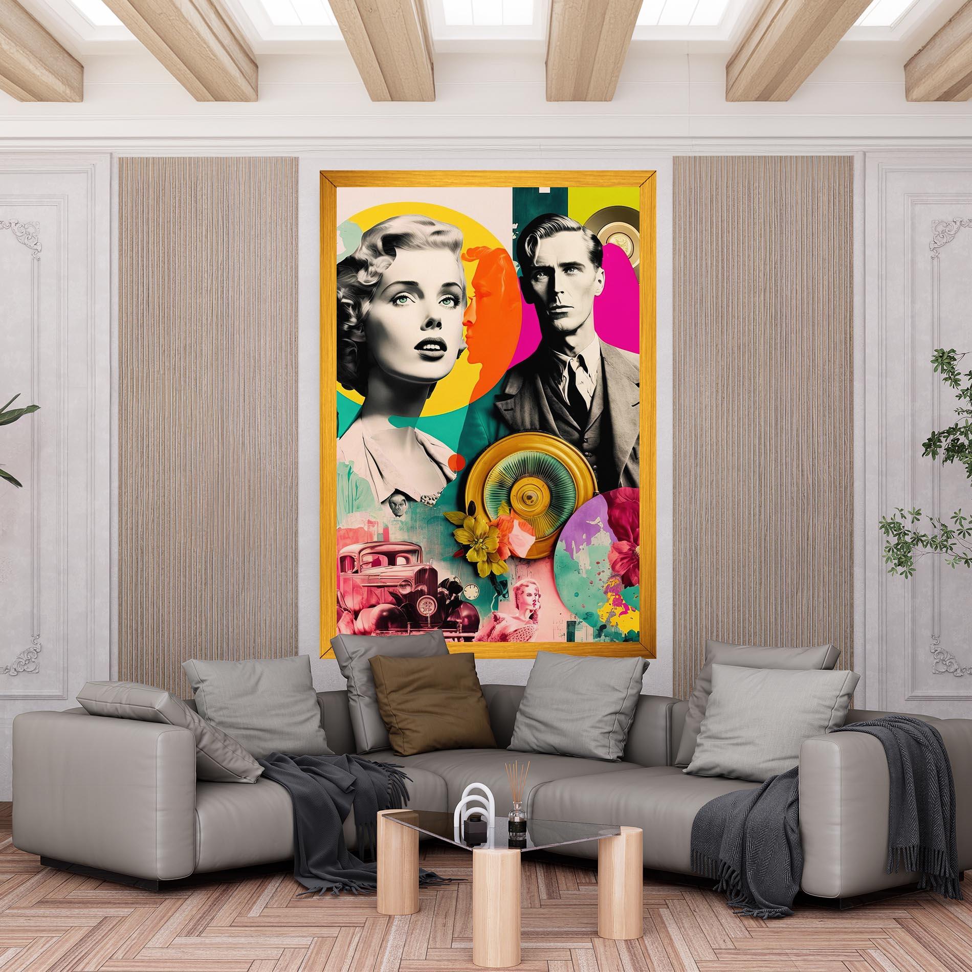 Картина на платно 60s Retro Collage mockup 6