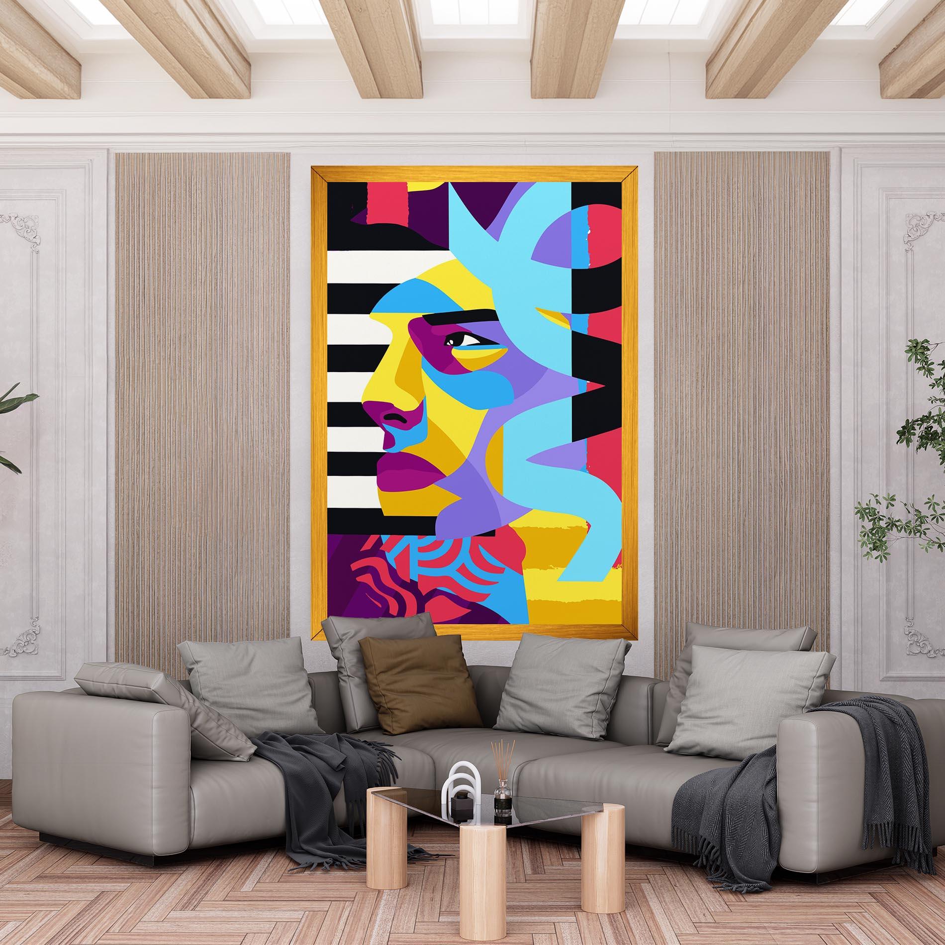 Картина на платно Abstract Male Face mockup 6