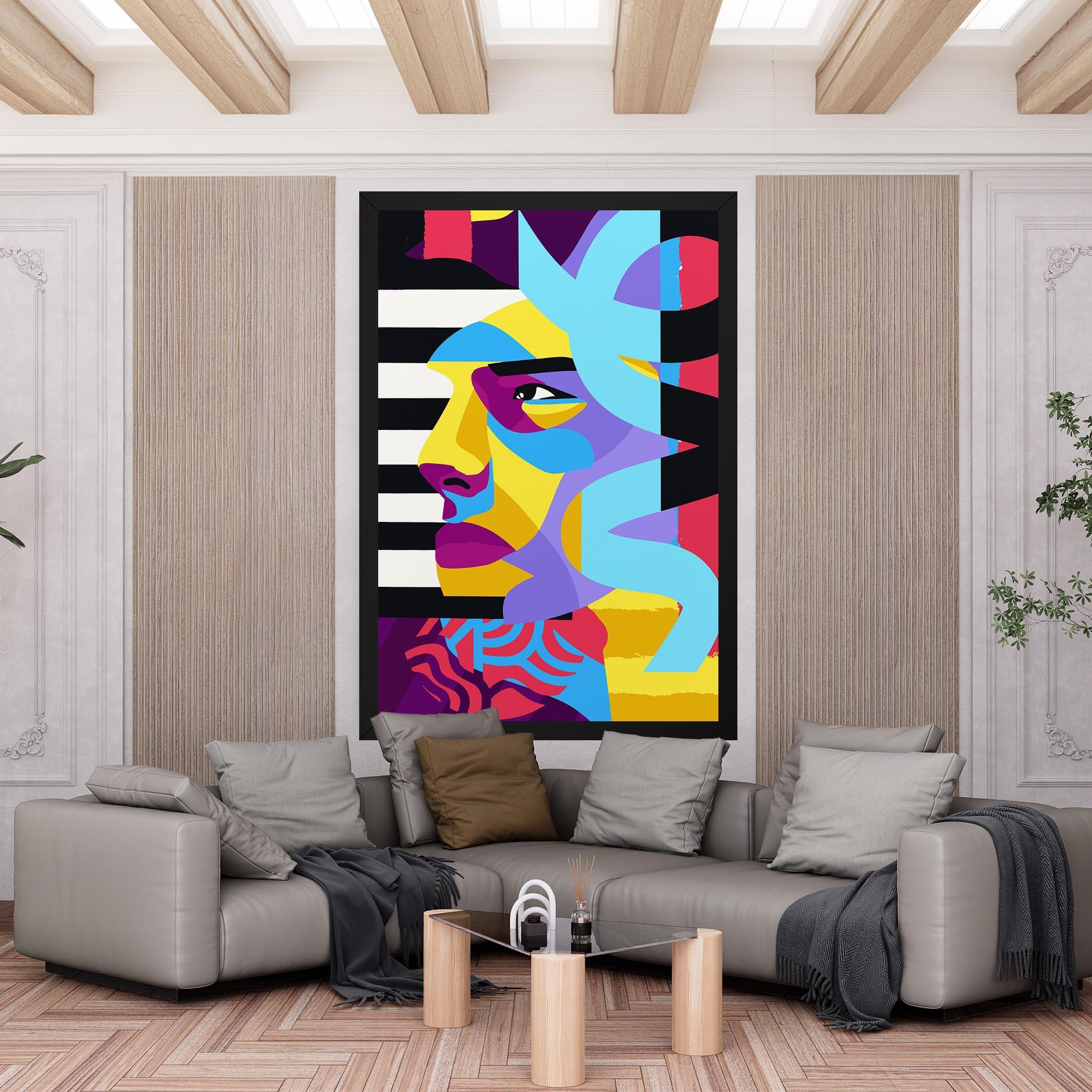 Картина на платно Abstract Male Face mockup 6