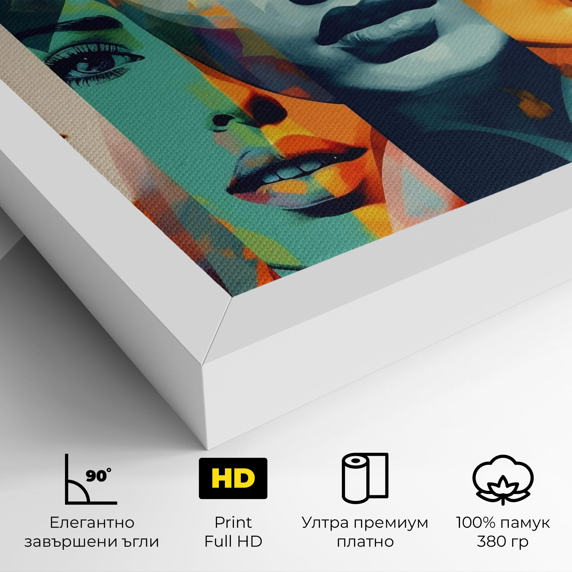 Картина на платно Abstract Face Collage mockup 4