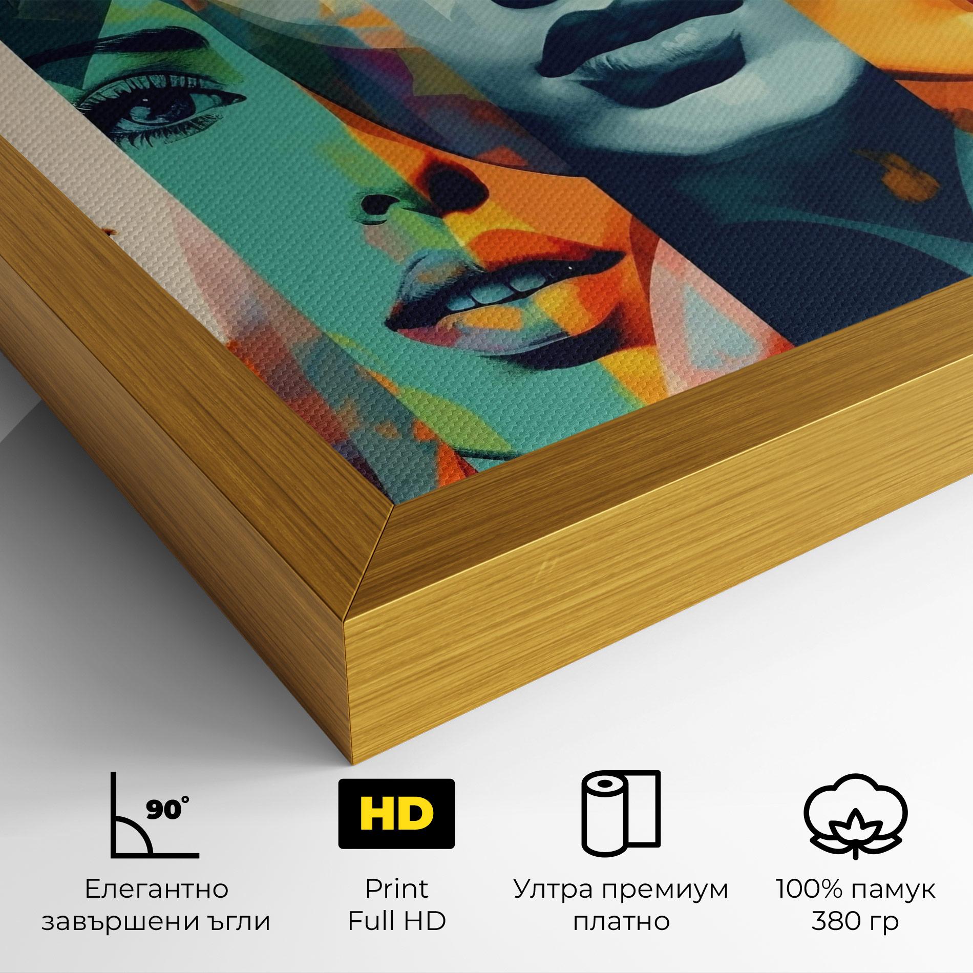 Картина на платно Abstract Face Collage mockup 4