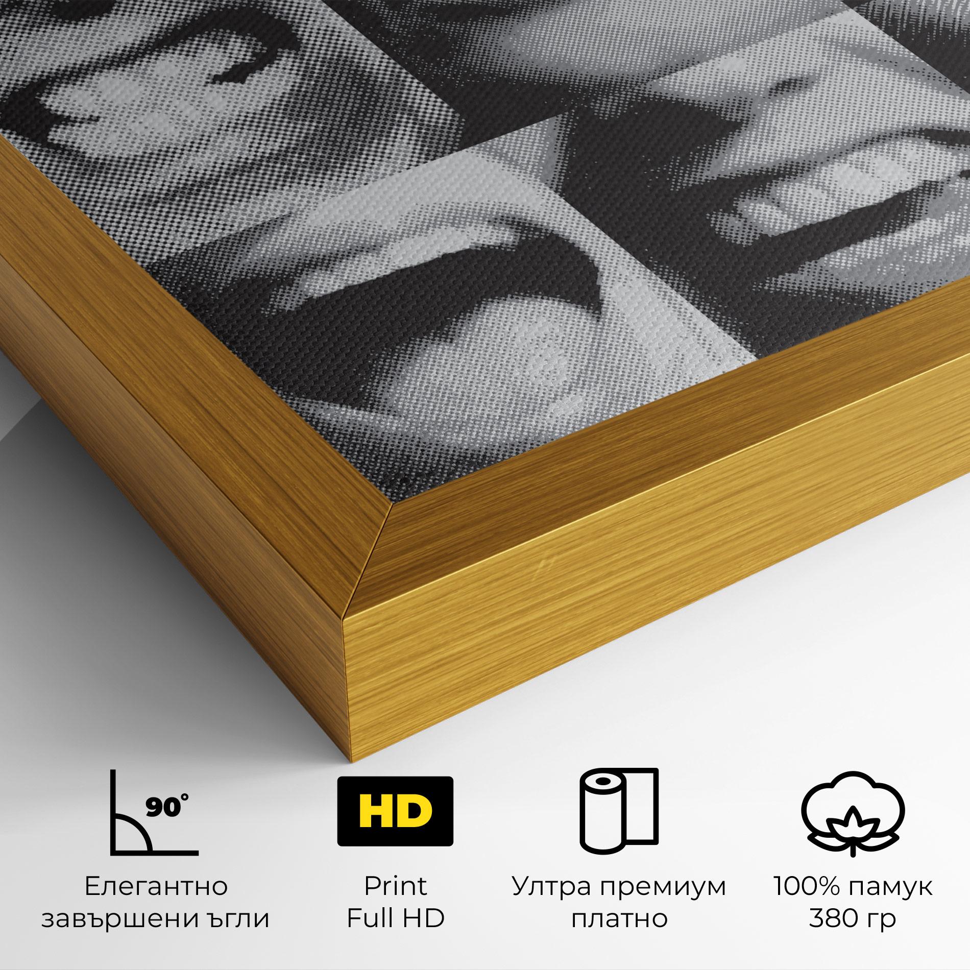 Картина на платно Grey Mouth Collage mockup 4