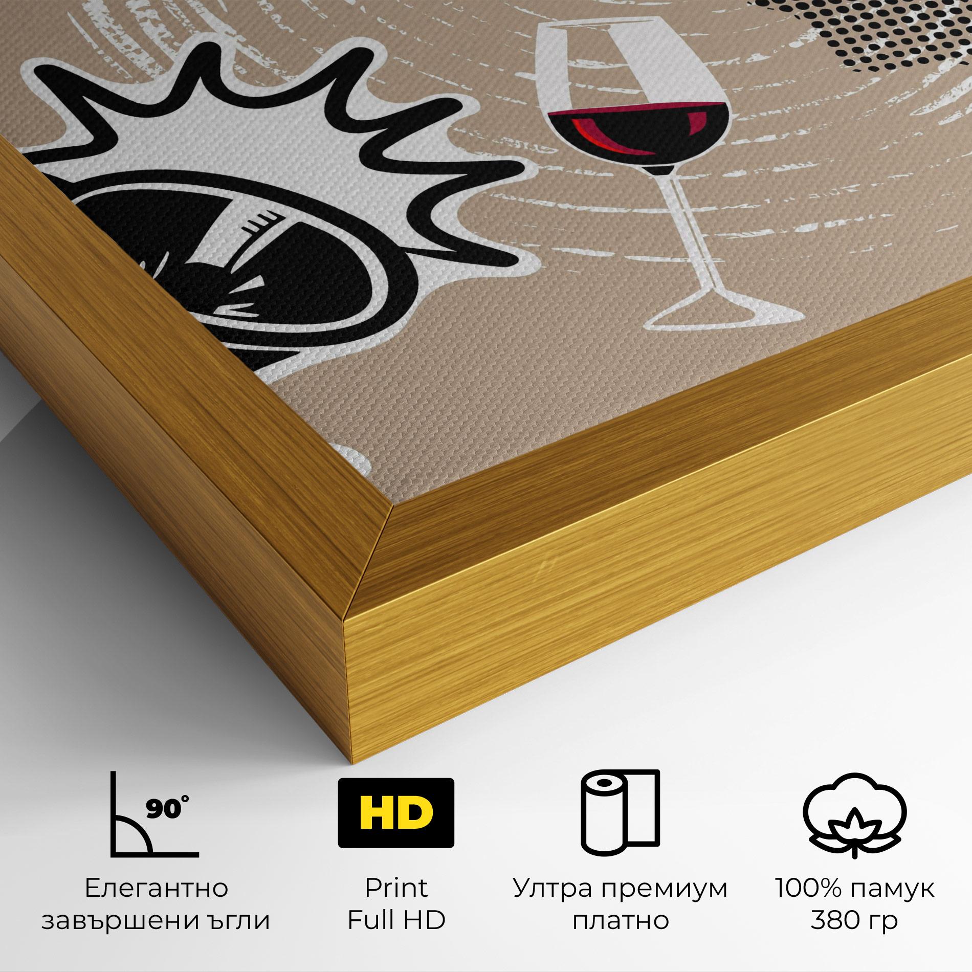 Картина на платно Lips Mouth Collage mockup 4