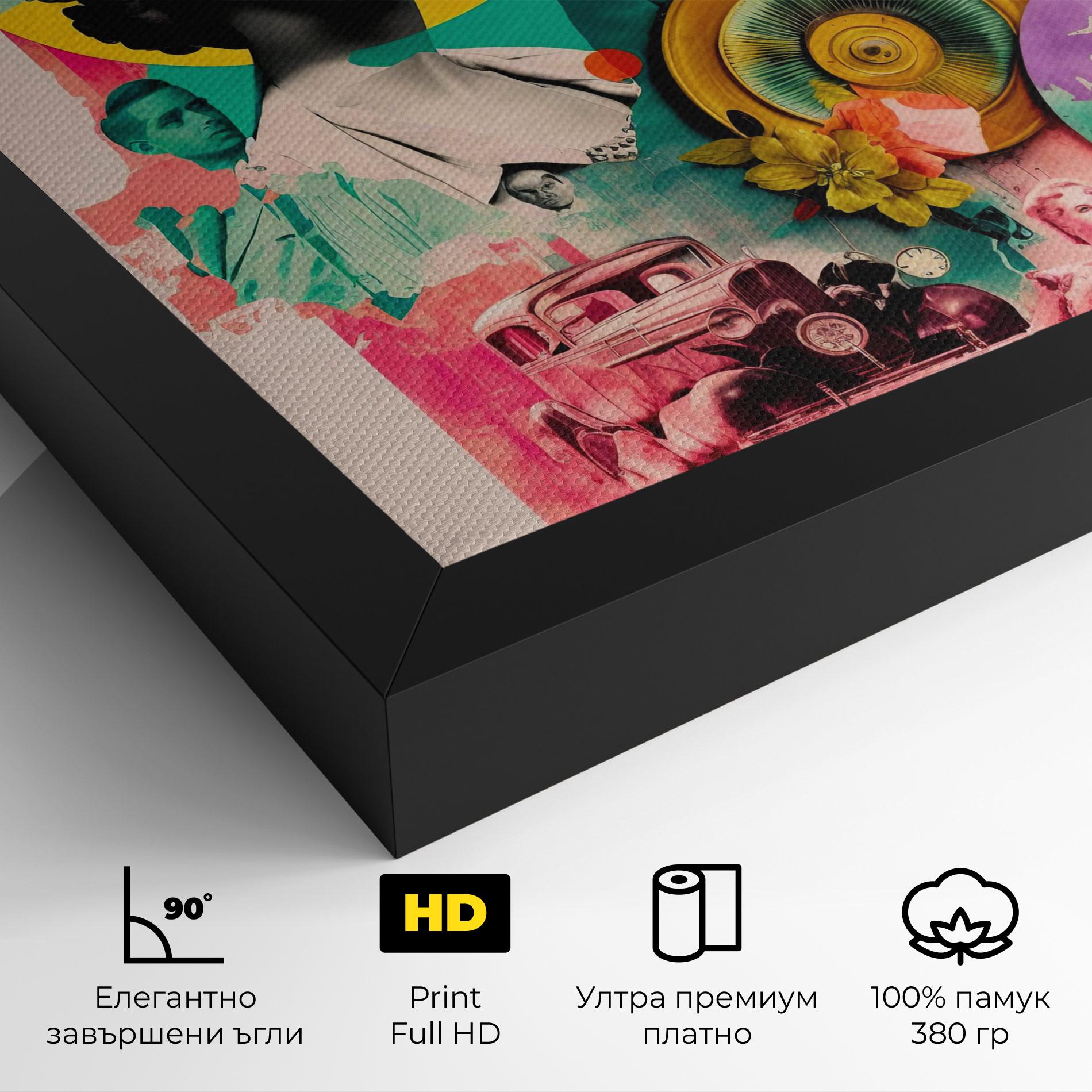 Картина на платно 60s Retro Collage mockup 4