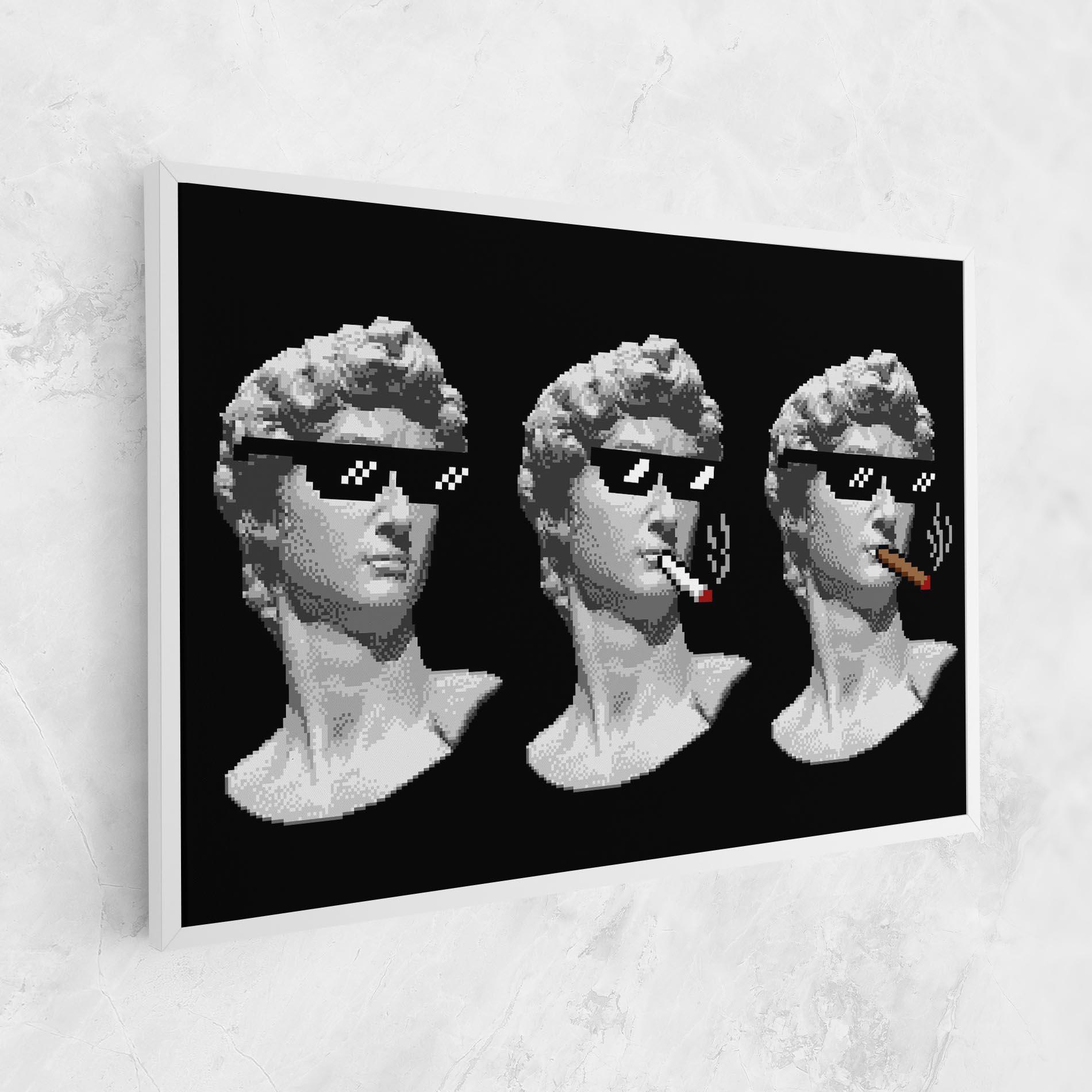 Картина на платно Statue Smoking mockup 1