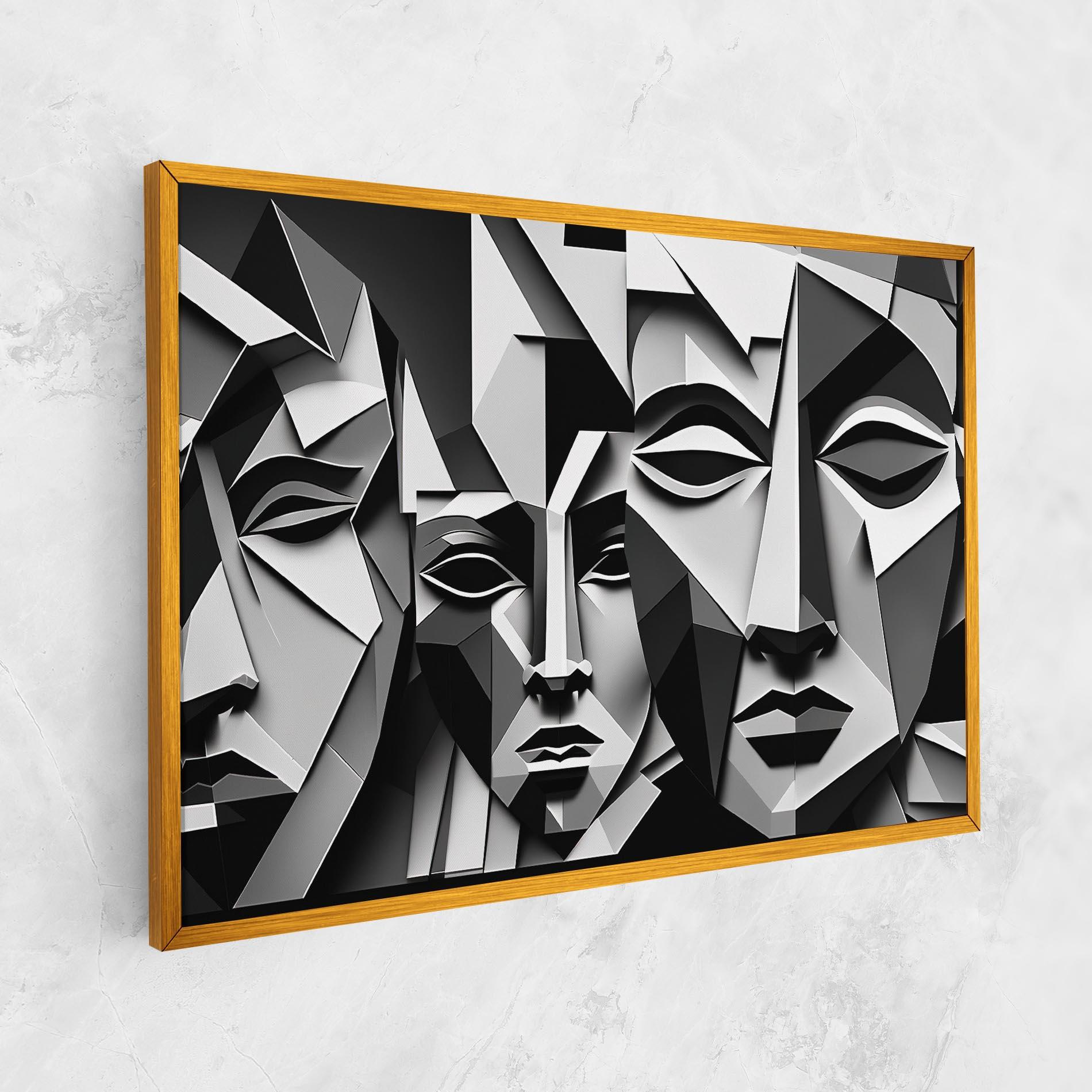 Картина на платно Grey Faces Collage mockup 1