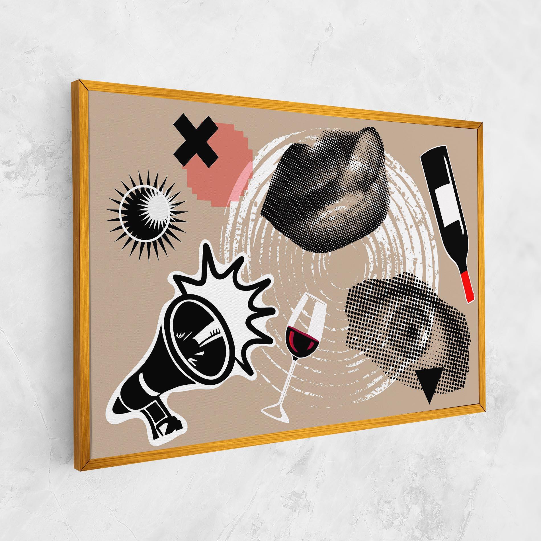 Картина на платно Lips Mouth Collage mockup 1