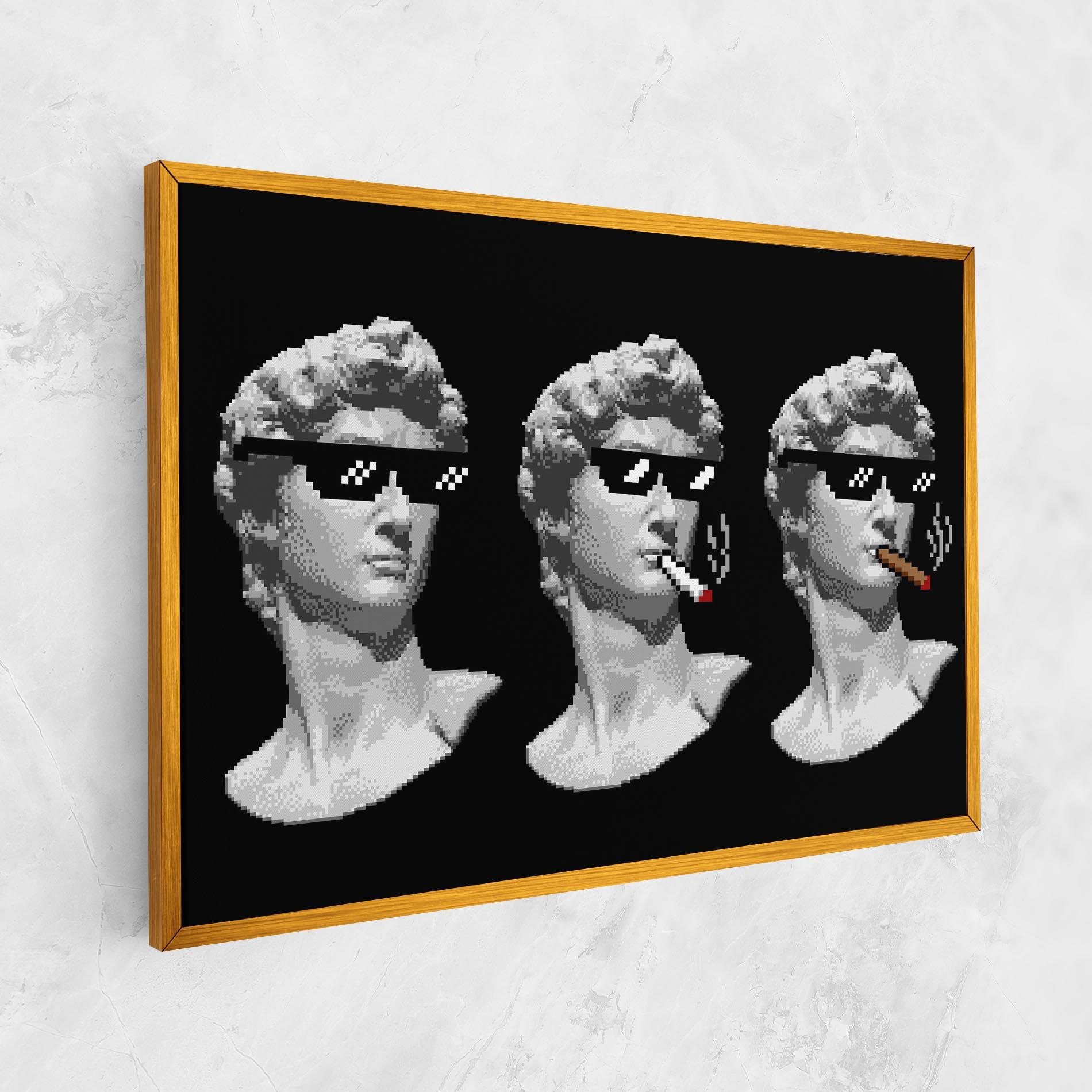 Картина на платно Statue Smoking mockup 1