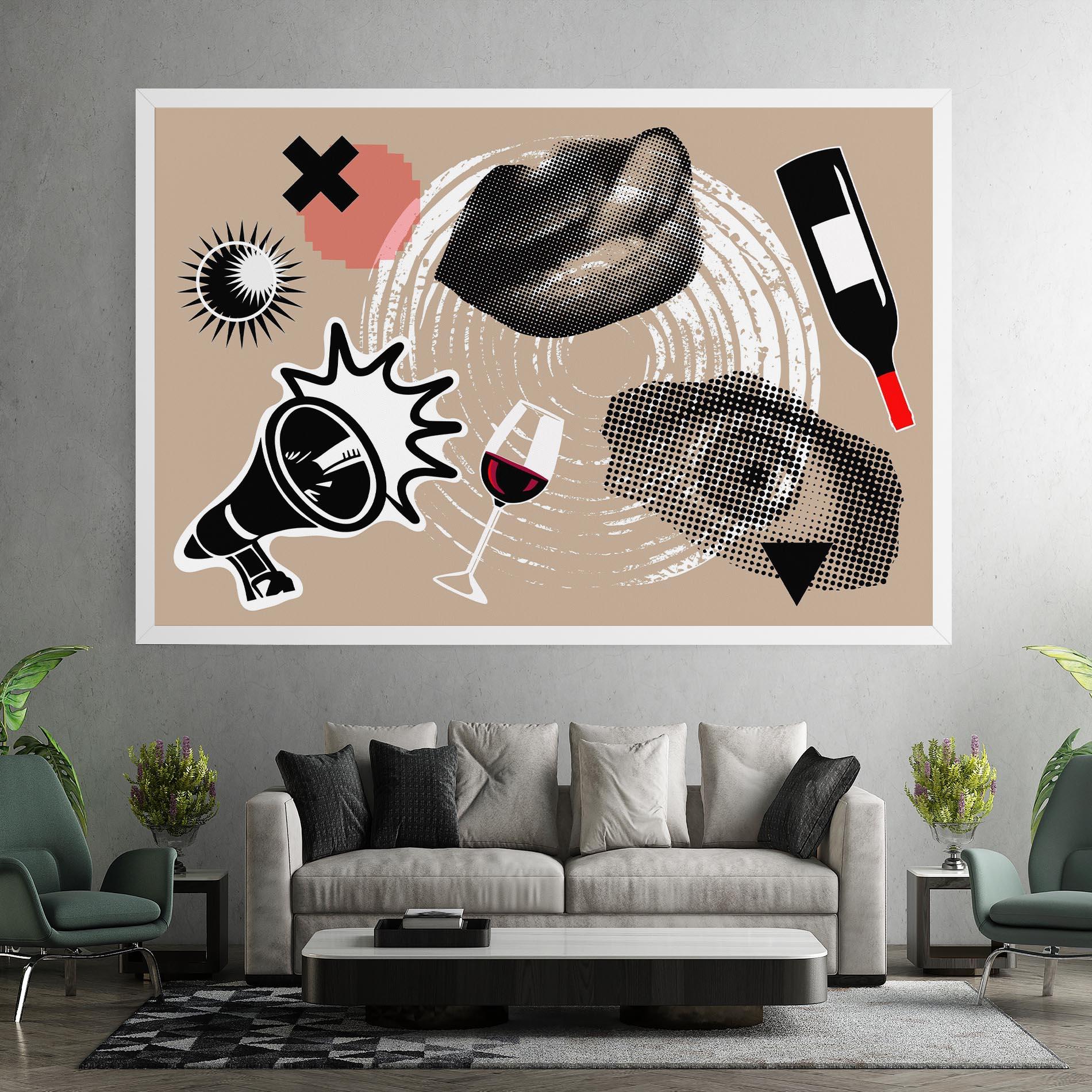 Картина на платно Lips Mouth Collage mockup 7