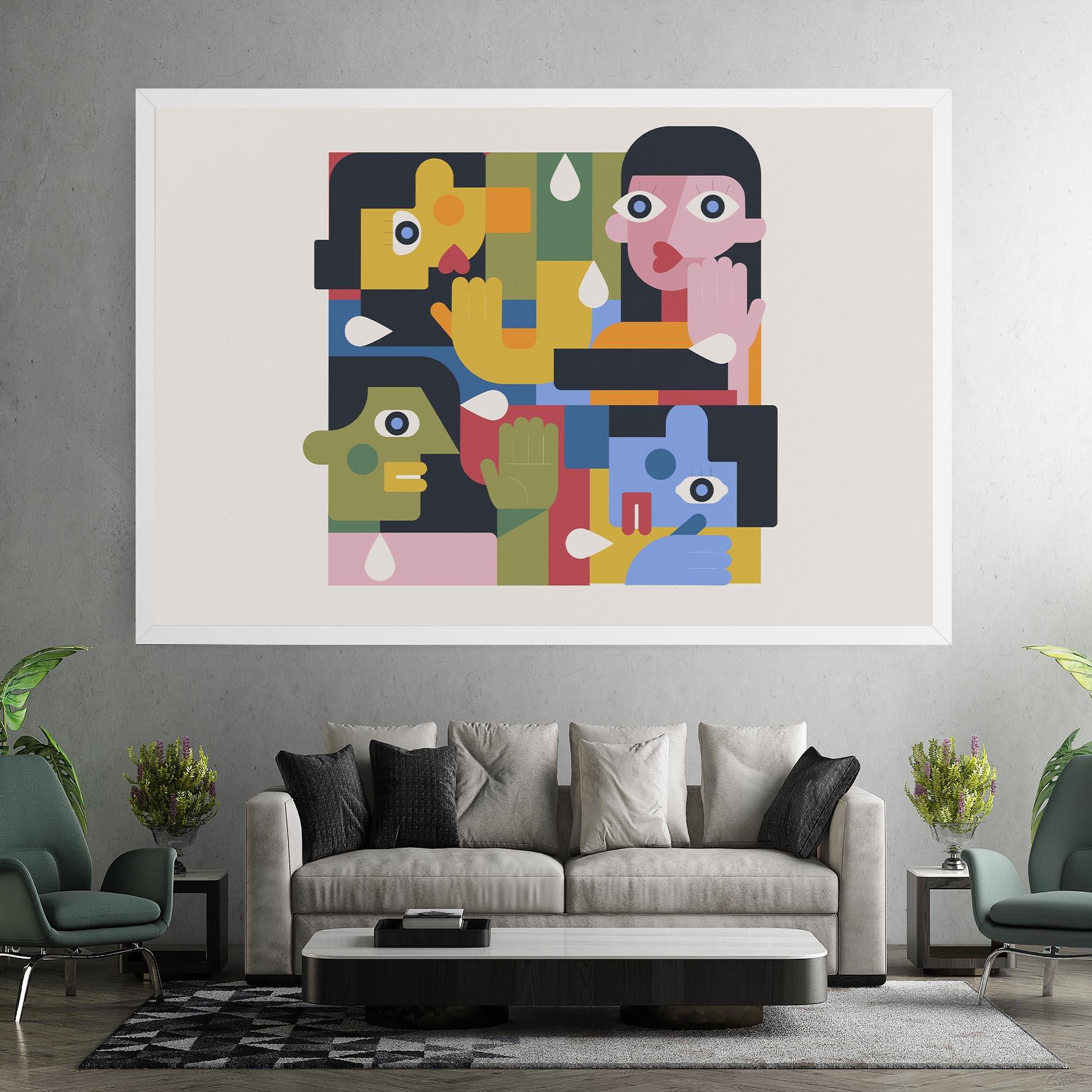 Картина на платно Minimal People Collage mockup 7