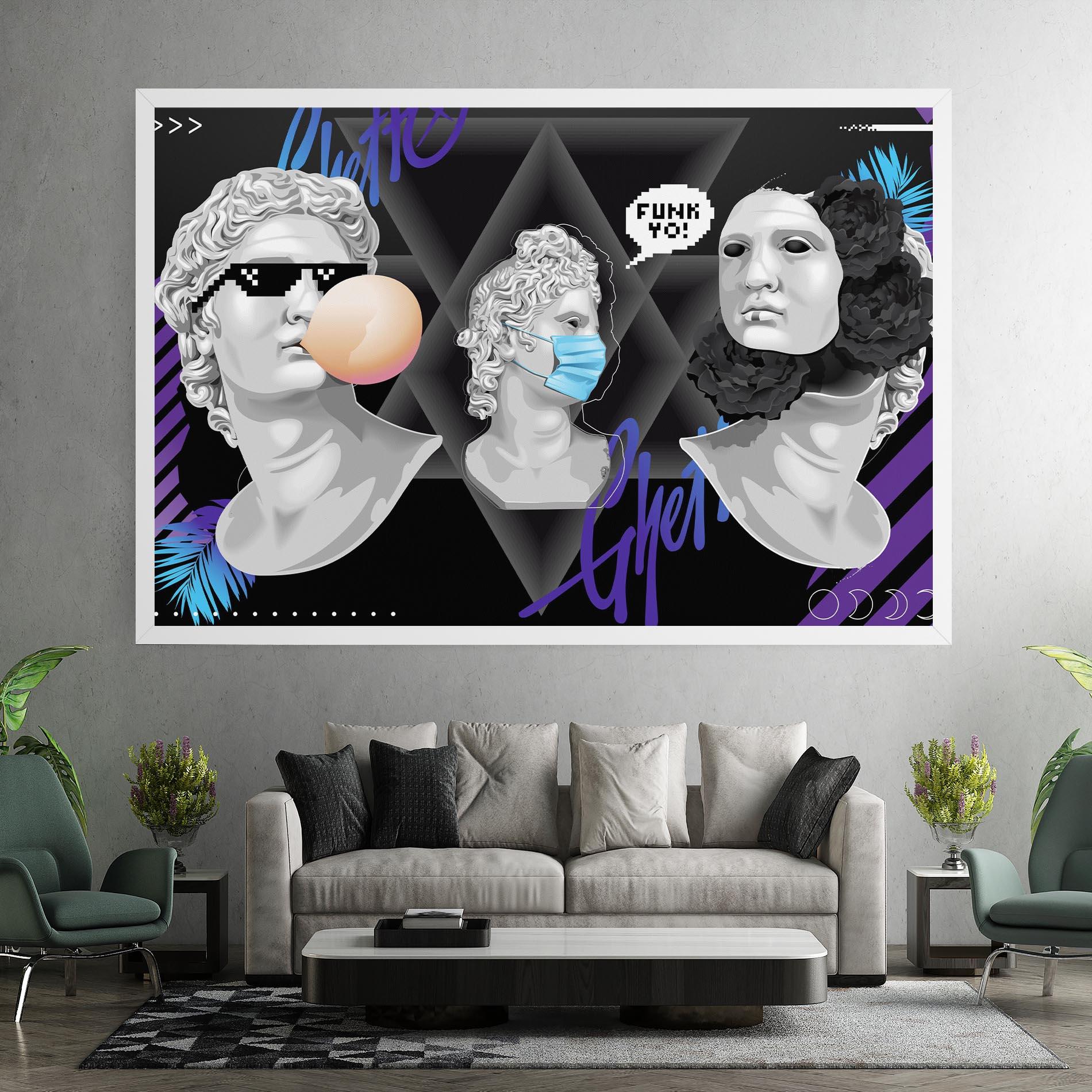 Картина на платно Statue Mask mockup 7