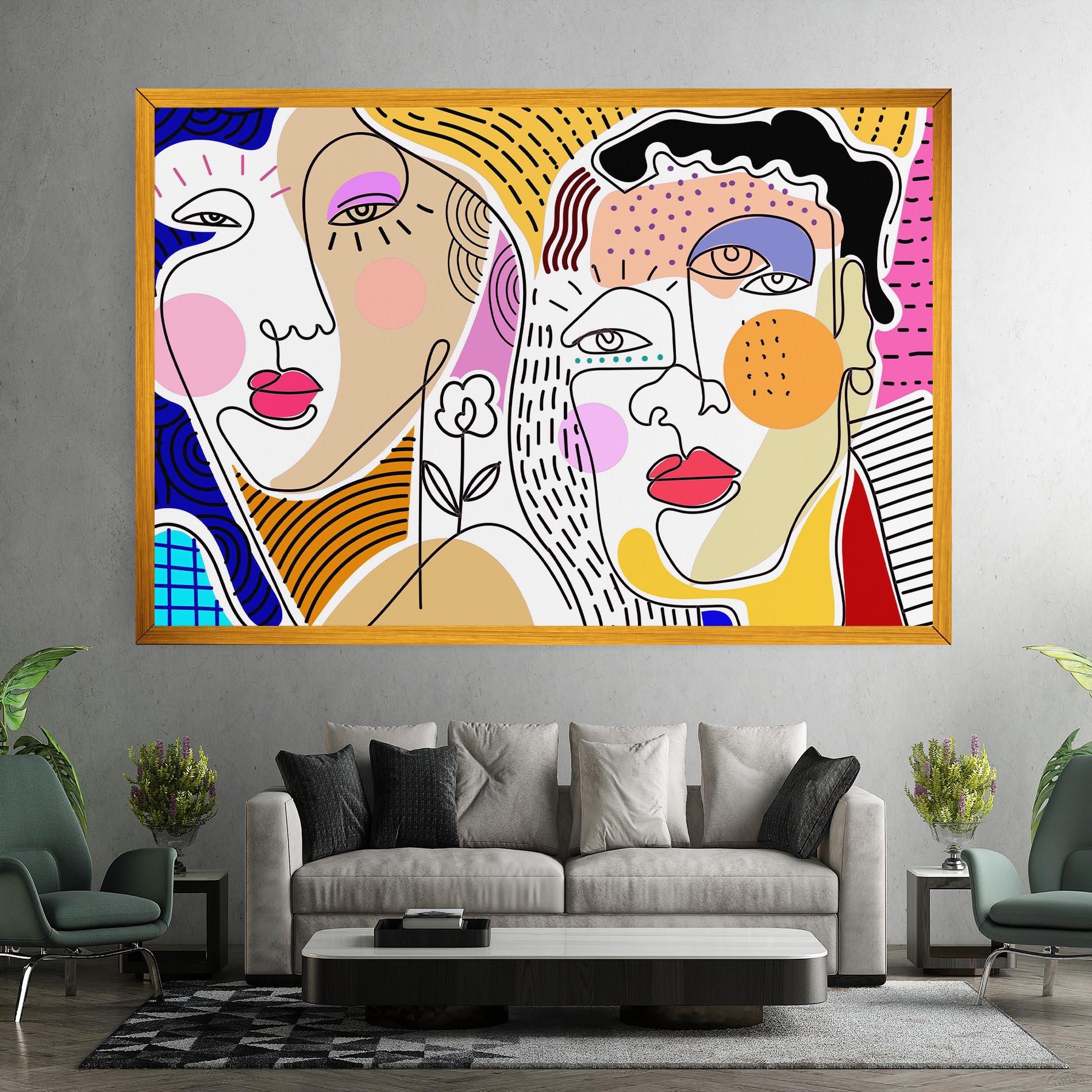 Картина на платно Abstract Eye Face mockup 7