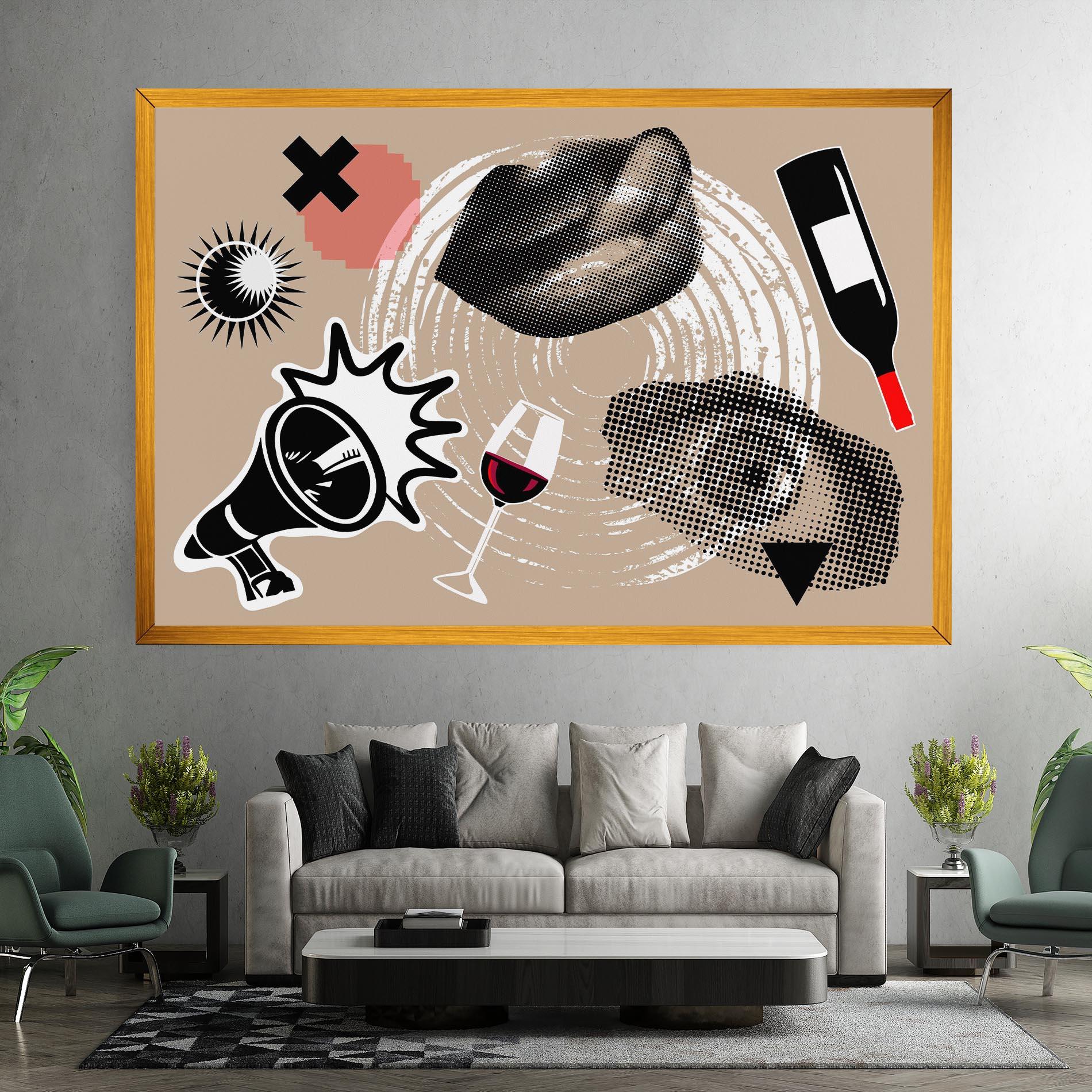 Картина на платно Lips Mouth Collage mockup 7